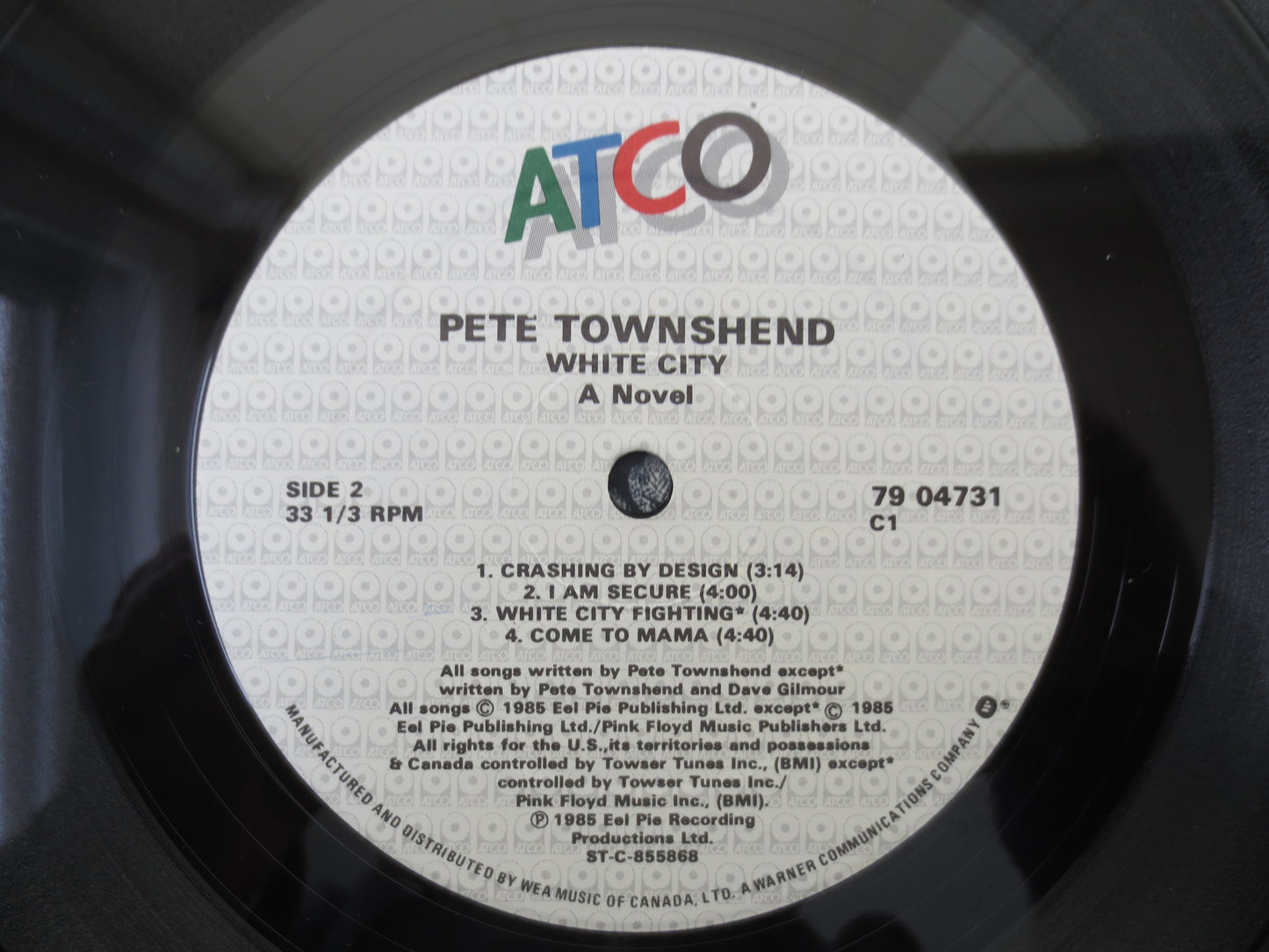 PETE TOWNSHEND, WHITE City, The Who, The Who Record, The Who Album, The Who Lp, Rock Record, Vinyl Lp, Vinyl, 1985 Records