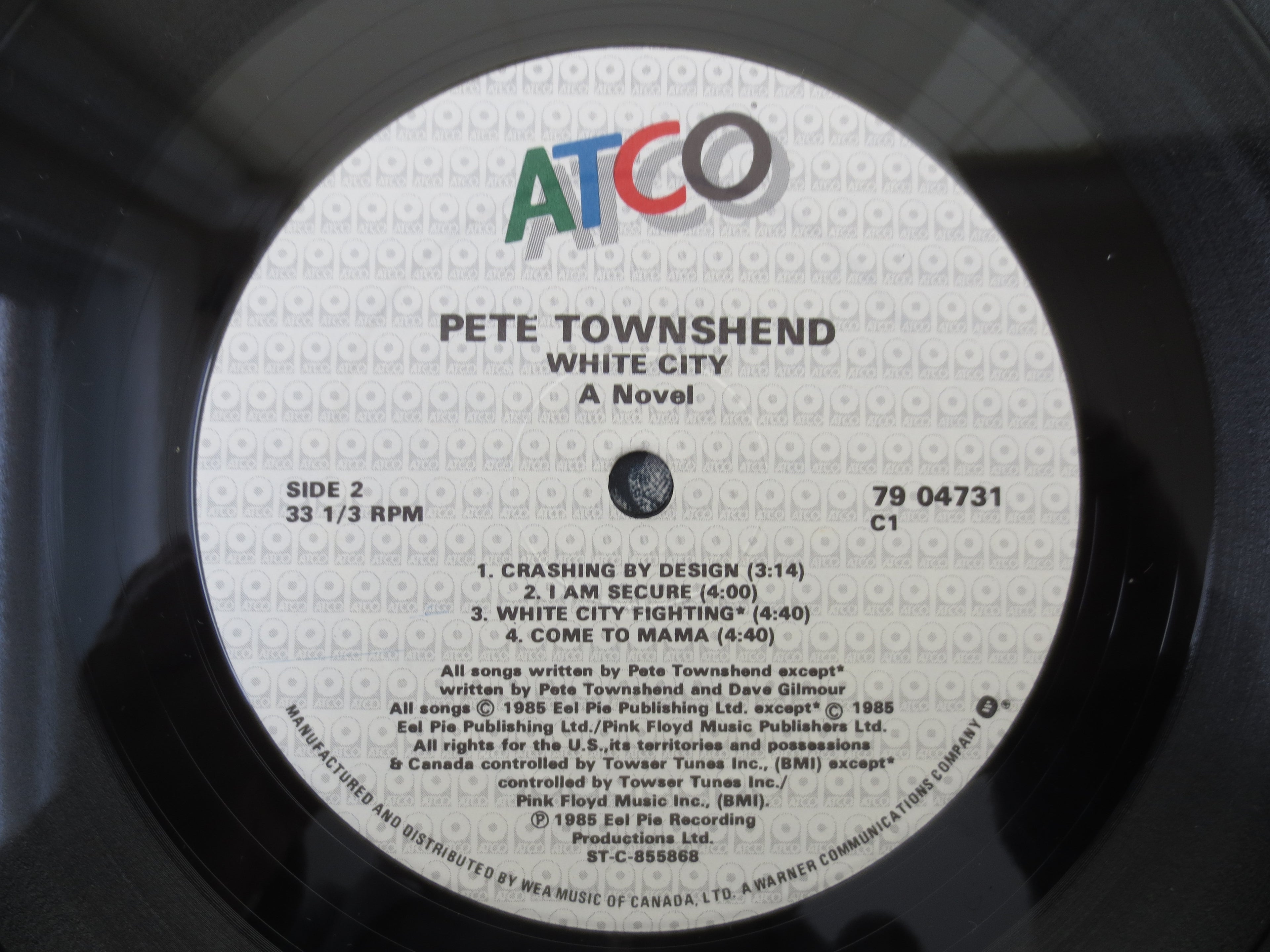 Pete Townshend – White City: A Novel (1985) Vinyl LP