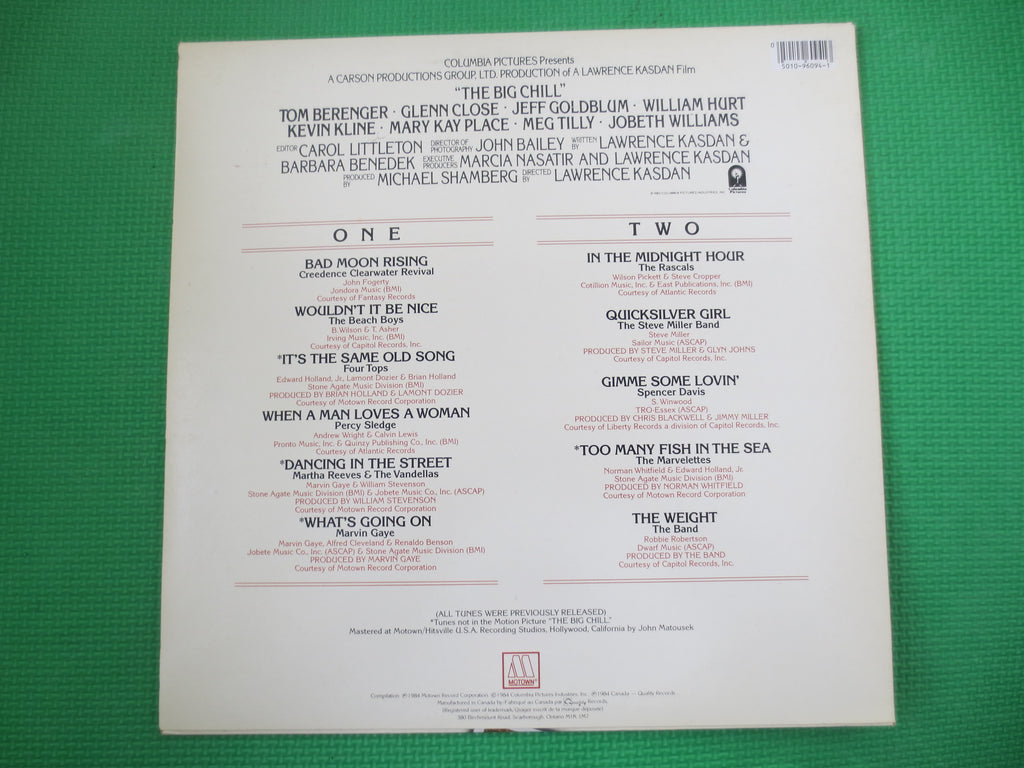 The BIG CHILL, Soundtrack LP, Motown, Marvin Gaye, 1983 Vintage Record
