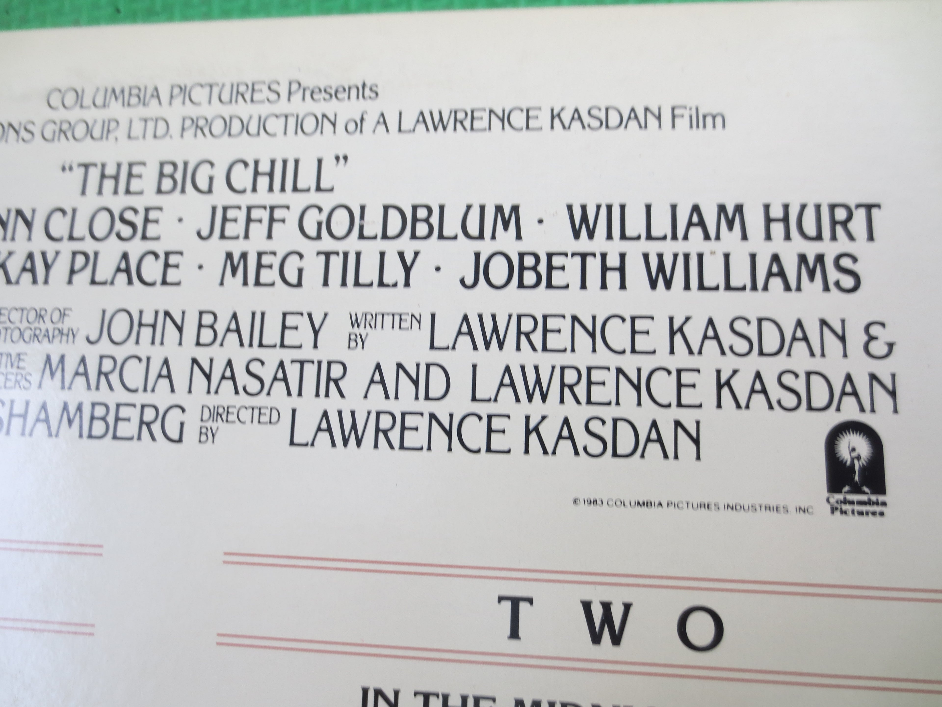 The BIG CHILL, Soundtrack LP, Motown, Marvin Gaye, 1983 Vintage Record