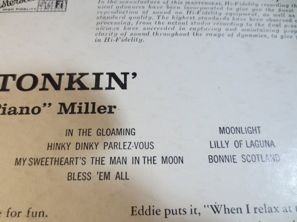 Eddie "Piano" Miller – Honky Tonkin' (1957) Vinyl LP