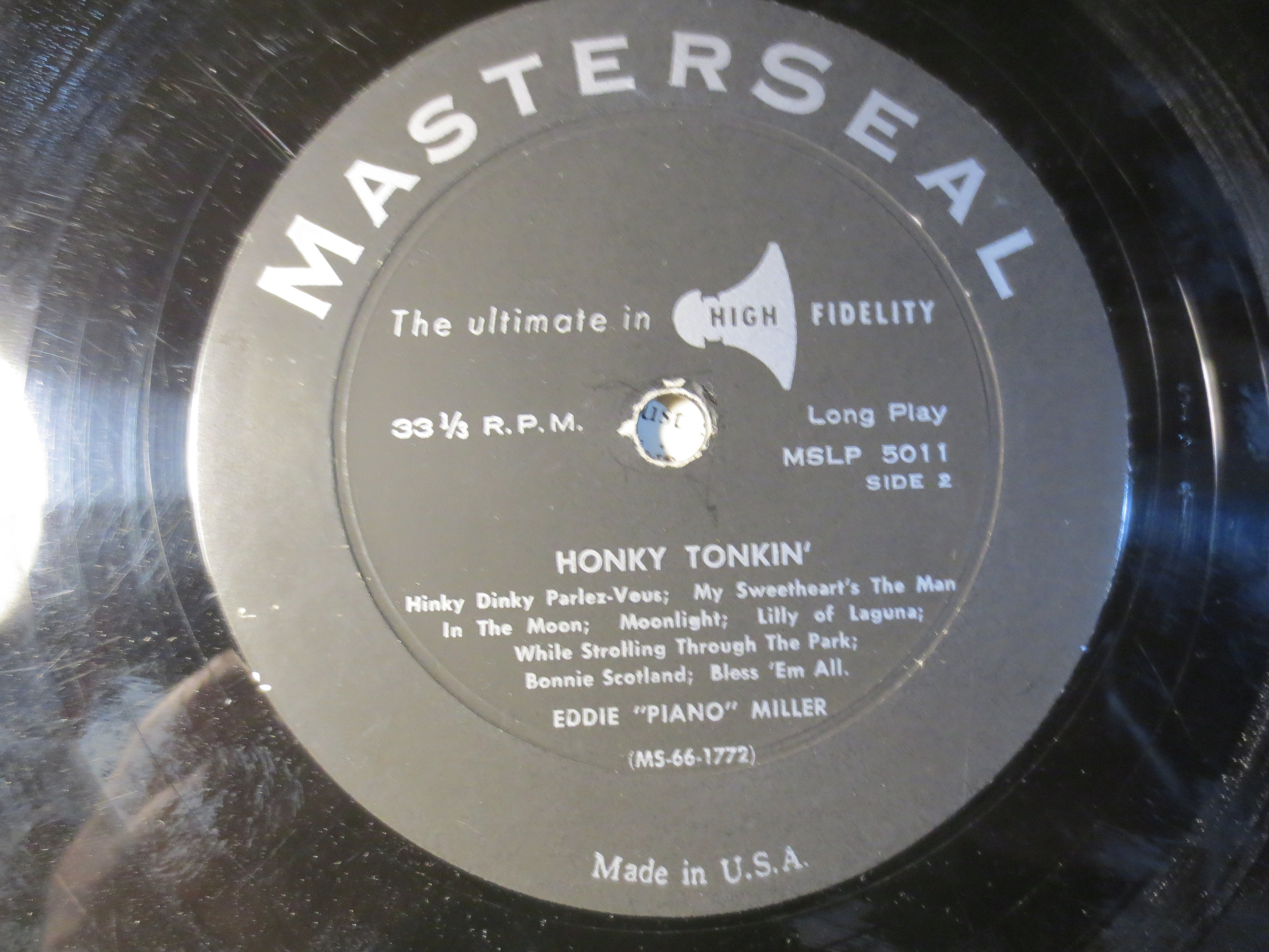 Eddie "Piano" Miller – Honky Tonkin' (1957) Vinyl LP