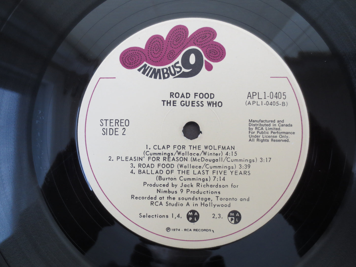 The GUESS WHO, ROAD Food, Rock Record, Rock Vinyl, Vintage Vinyl, Record Vinyl, lps, Vinyl Record, Vinyl Album, 1974 Records