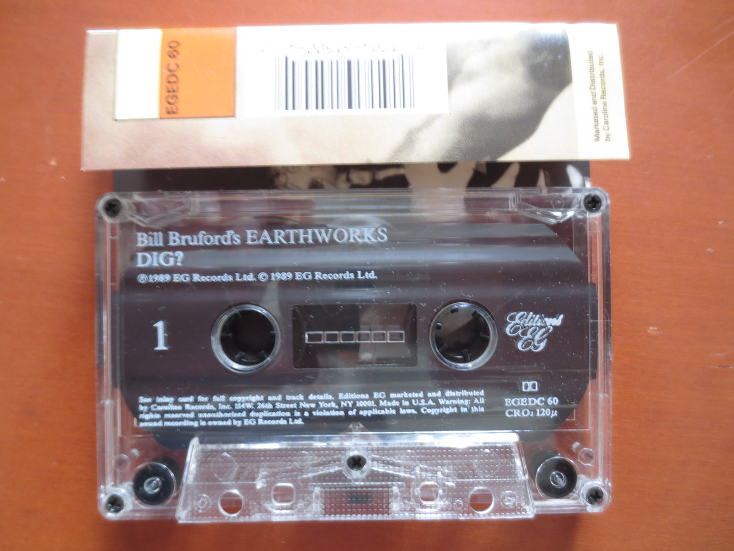 BILL BRUFORD, Earthworks DIG?, Bill Bruford Lp, Tape Cassette, Jazz Cassette, Jazz Music Tape, Jazz Lp, 1989 Cassette