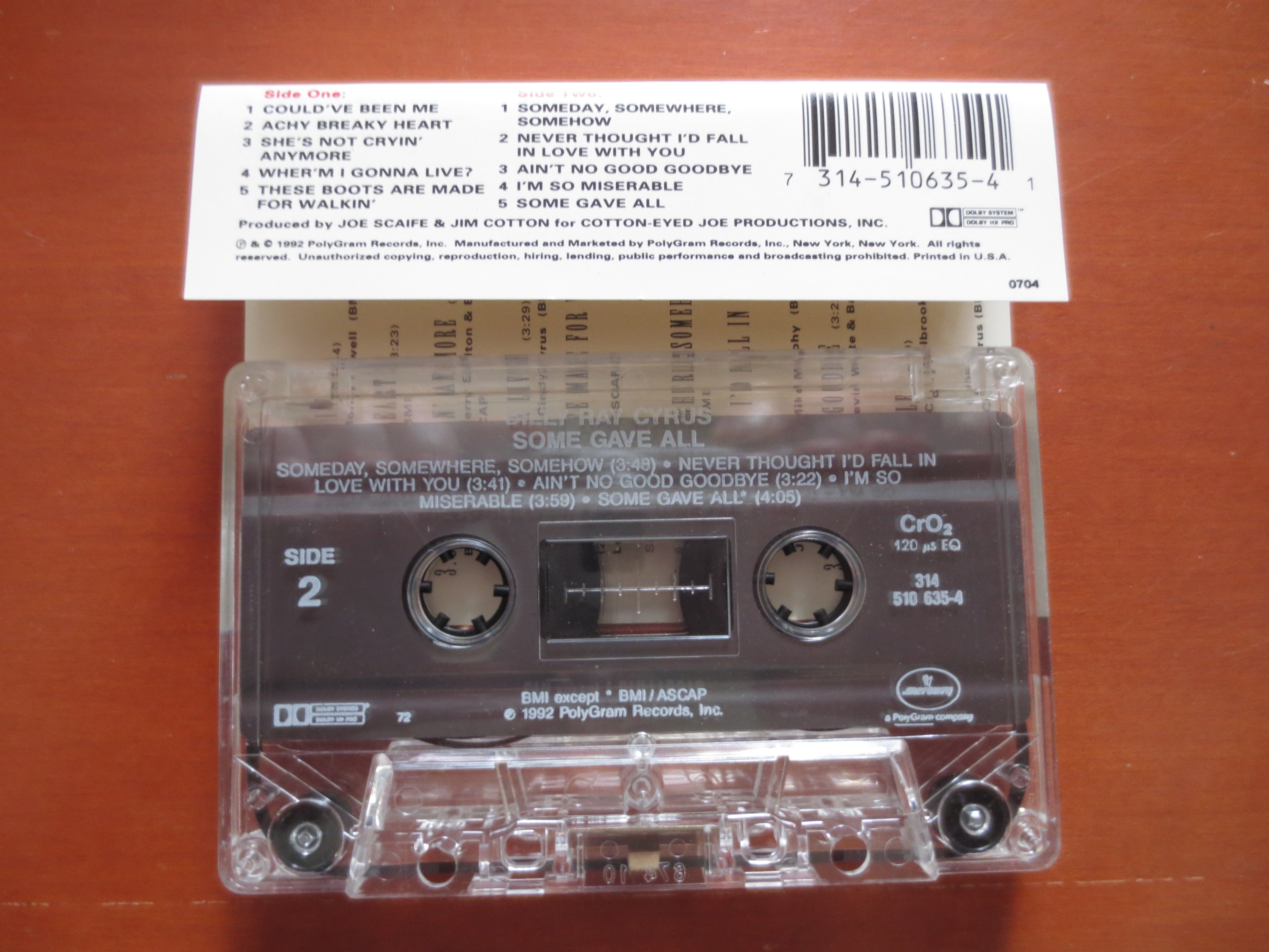 Billy Ray Cyrus – Some Gave All (1992) Cassette