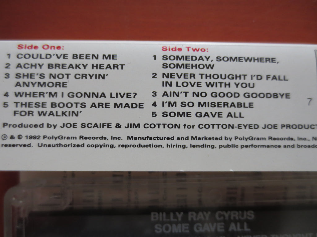 Billy Ray Cyrus – Some Gave All (1992) Cassette