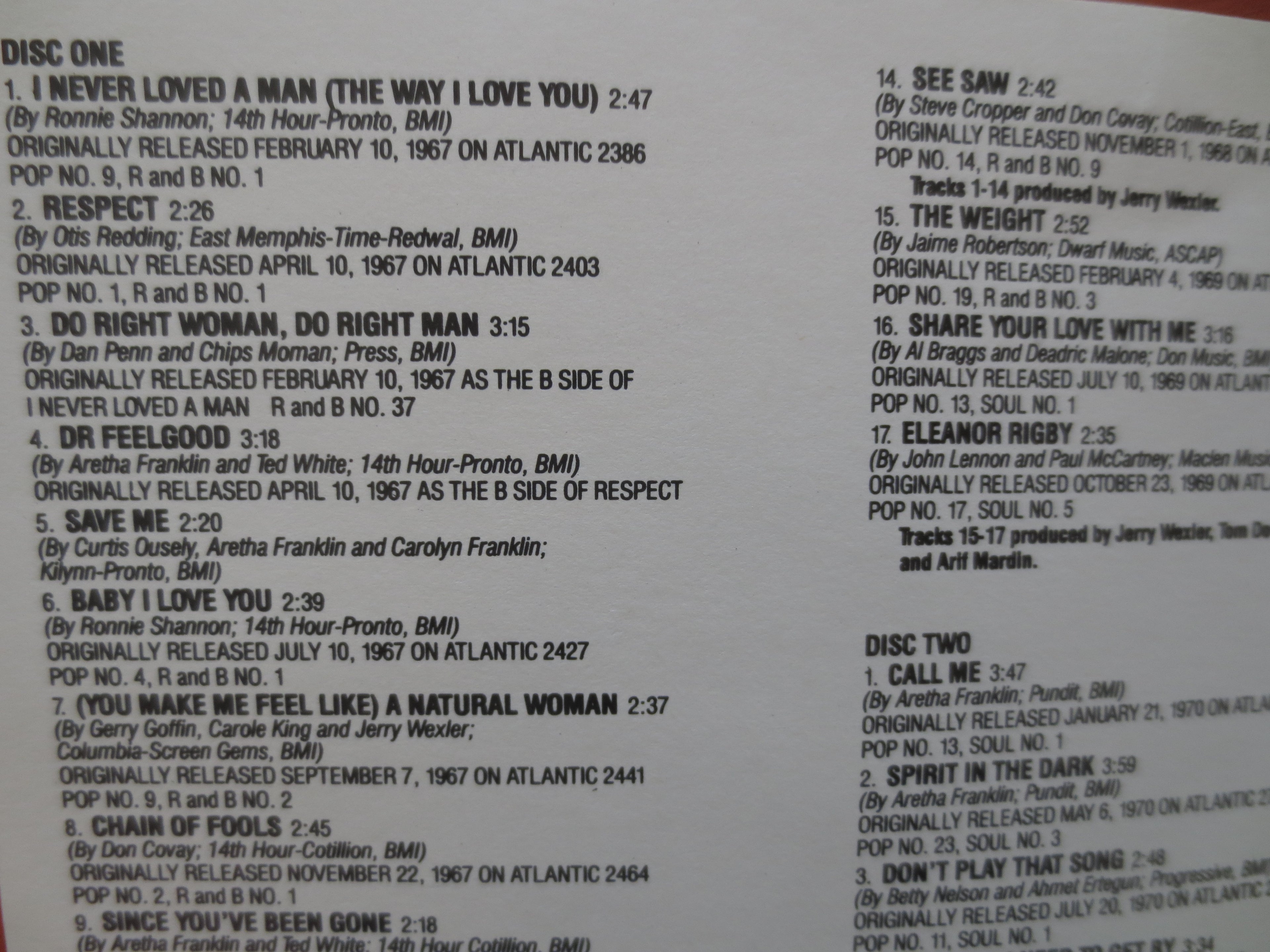 Aretha Franklin – 30 Greatest Hits (1986) Double CD