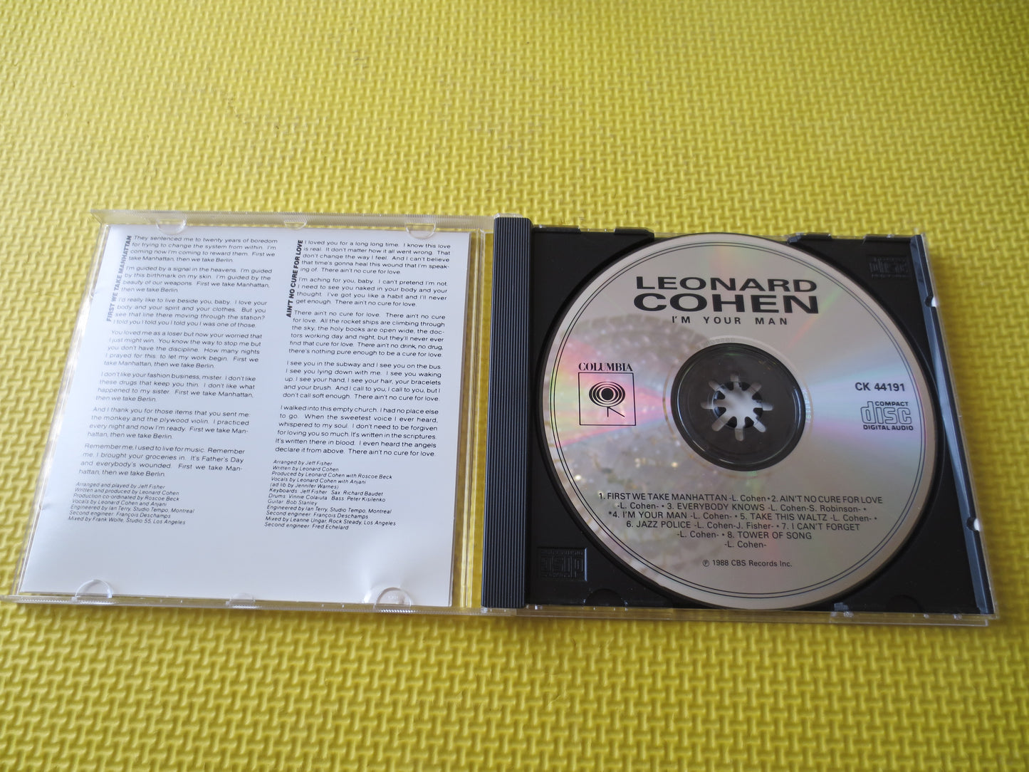 LEONARD COHEN, I'm Your MAN, Leonard Cohen Cd, Leonard Cohen Lp, Folk Music Cd, Classic Folk Cd, Music Cd, Vintage Compact Disc