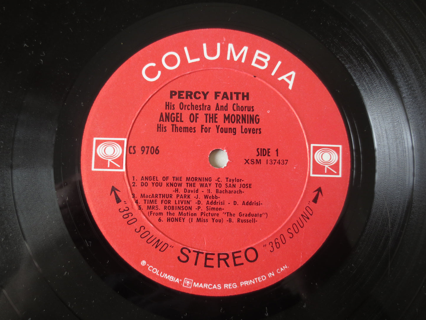 PERCY FAITH, ANGEL of the Morning, Percy Faith Album, Percy Faith Vinyl, Percy Faith Music, Jazz Lp, Lp, 1968 Record