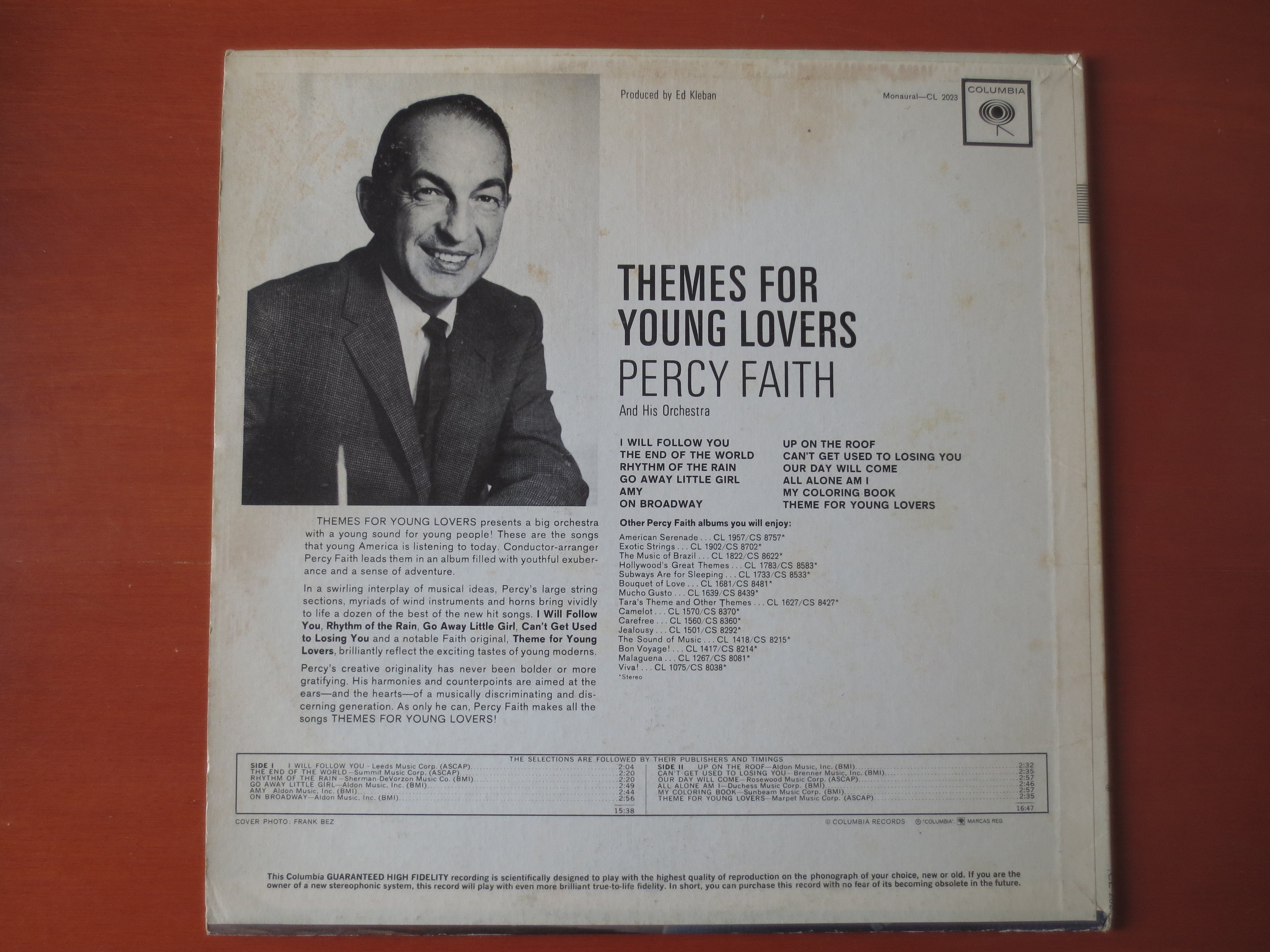 Percy Faith – Themes for Young Lovers (1963) Vinyl LP