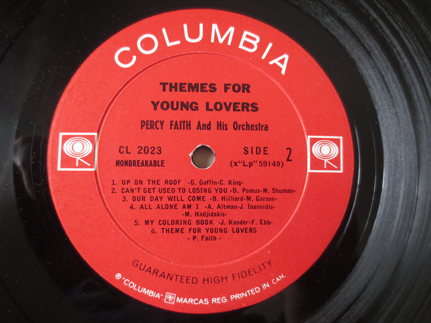 PERCY FAITH, Themes For Young LOVERS, Percy Faith Records, Percy Faith Album, Percy Faith Vinyl, Vinyl Lp, 1963 Records