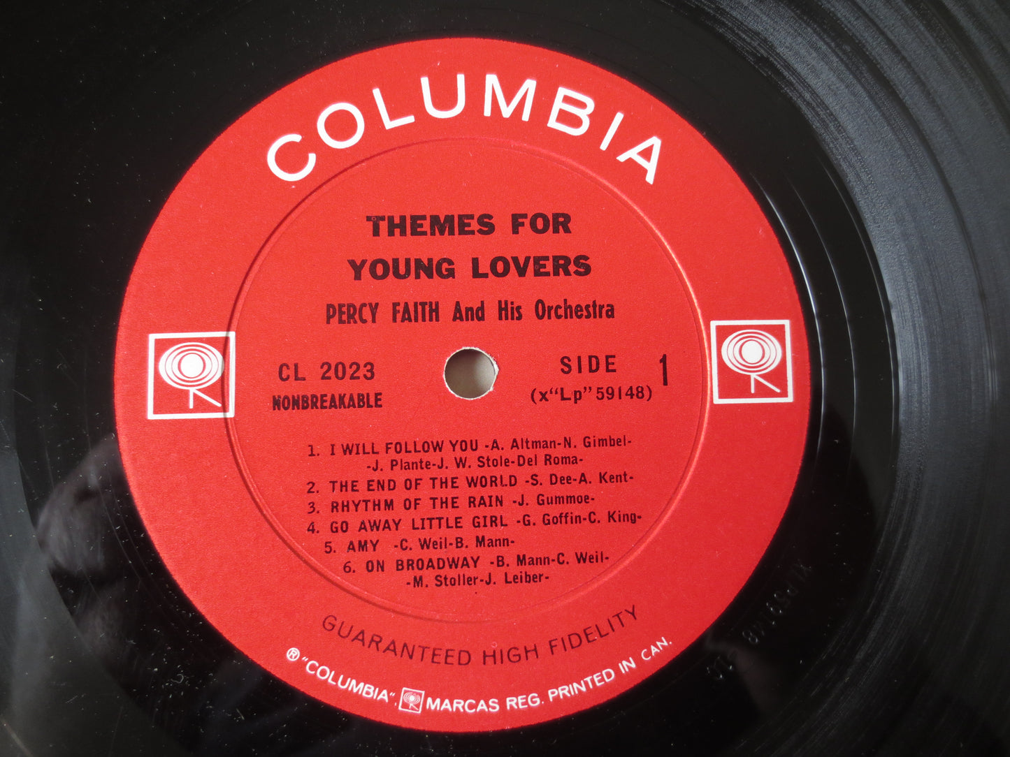 PERCY FAITH, Themes For Young LOVERS, Percy Faith Records, Percy Faith Album, Percy Faith Vinyl, Vinyl Lp, 1963 Records