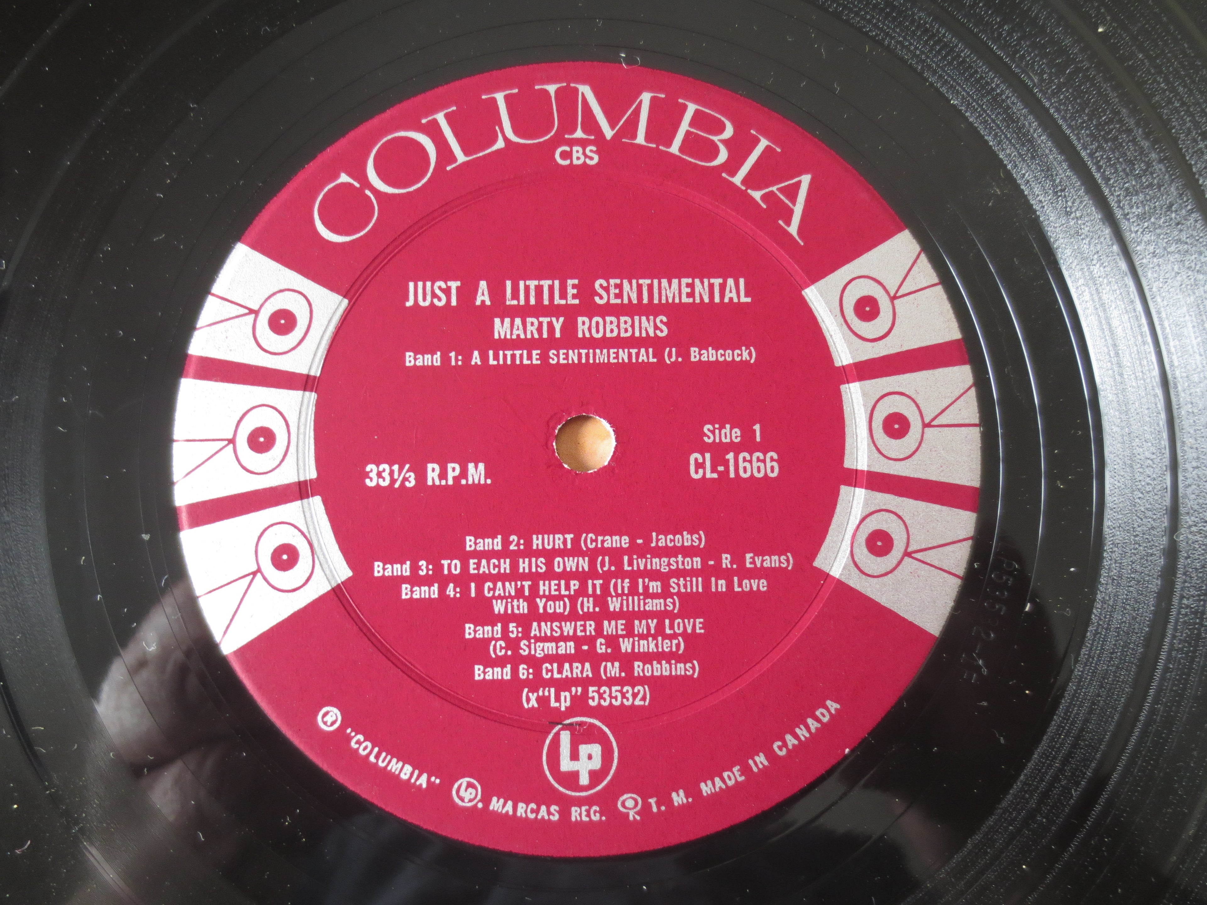 Marty Robbins – Just A Little Sentimental (1961) Vinyl LP