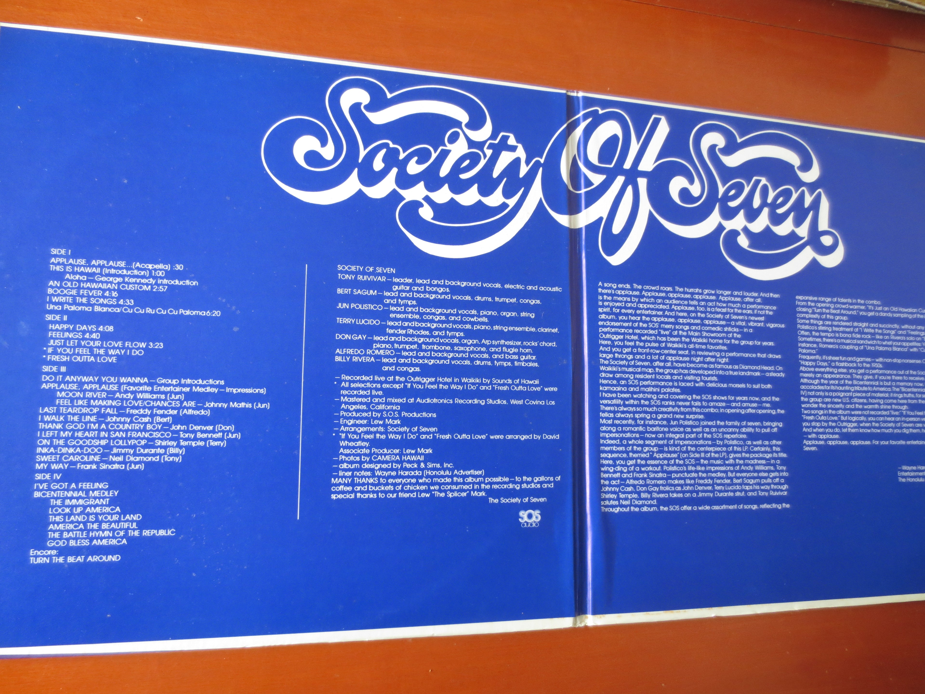 Society of Seven – Applause (1976) Vinyl 2xLP – Autographed