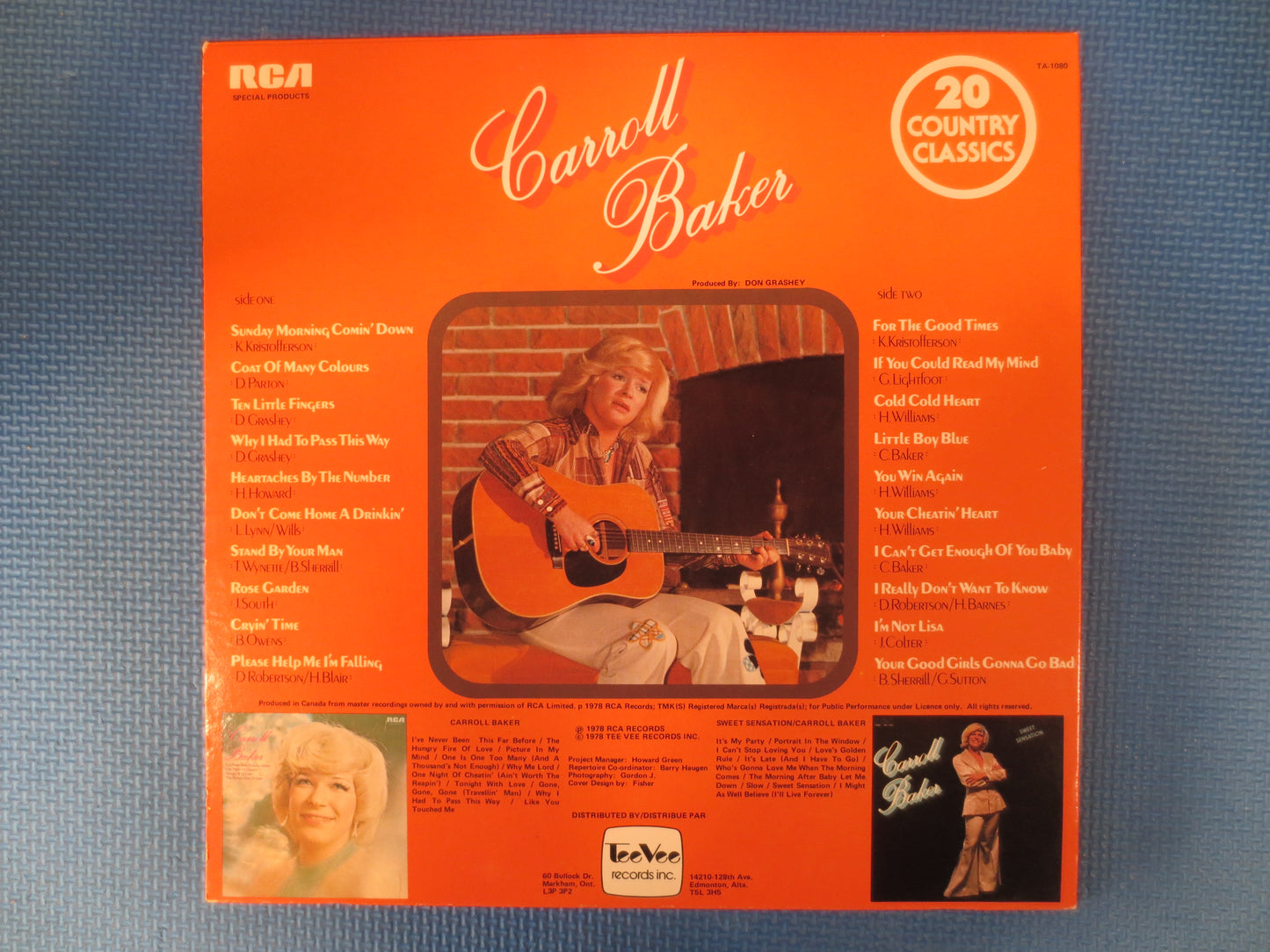 CARROLL BAKER, Carroll Baker Album, Carroll Baker Vinyl, Carroll Baker Lp, Vintage Vinyl, Vinyl Album, 1978 Records