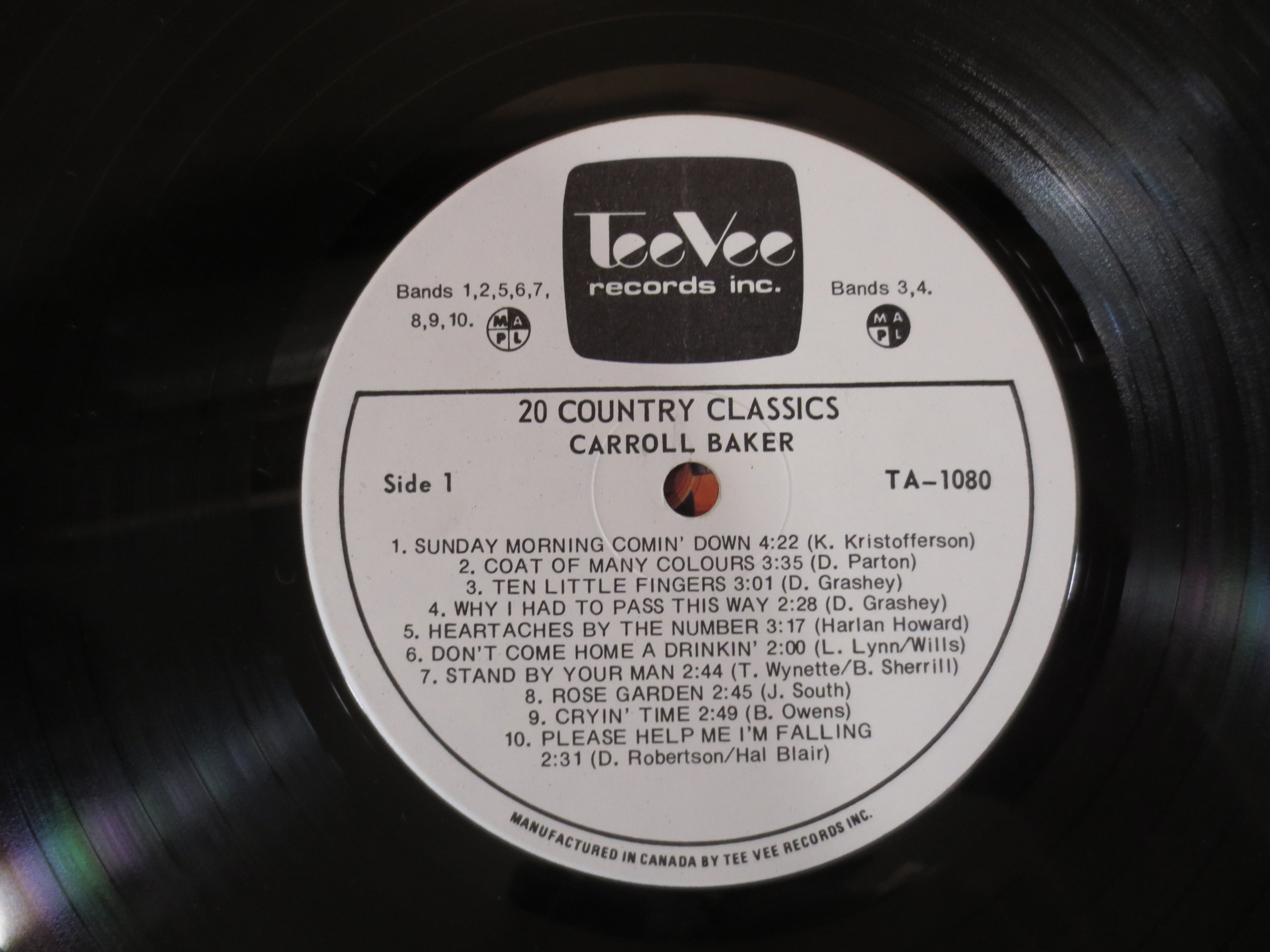 Carroll Baker – 20 Country Classics (1978) Vinyl LP