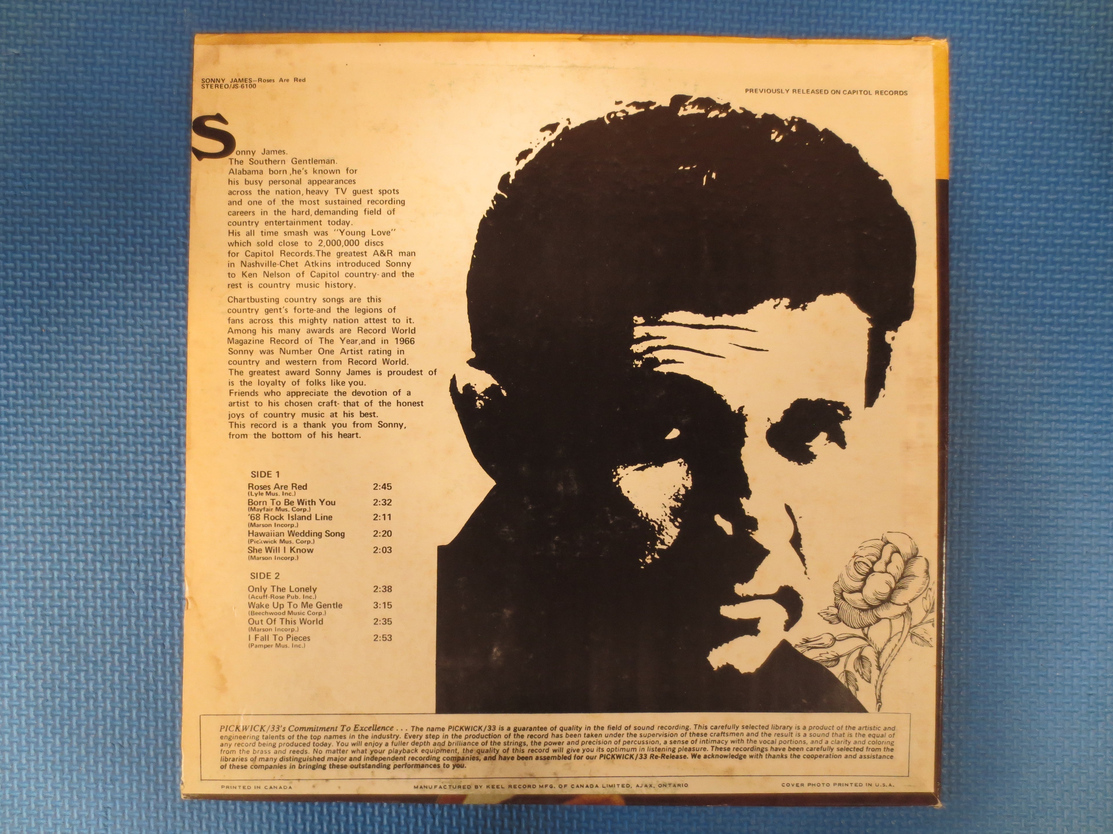 Sonny James – Roses Are Red (1971) Vinyl LP