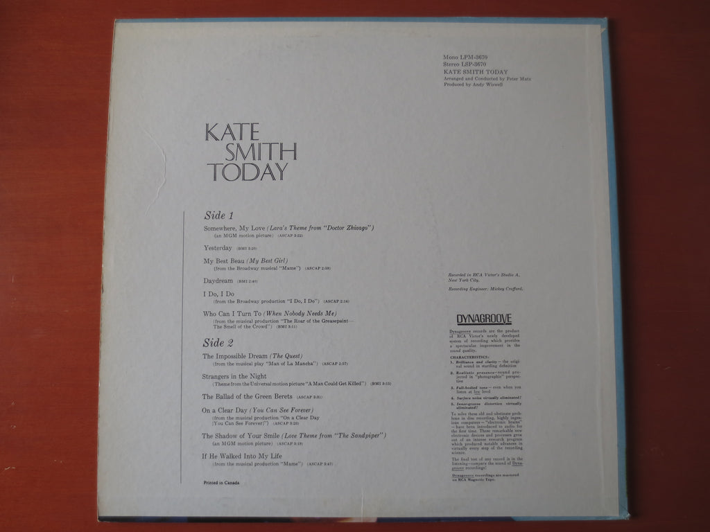 Kate Smith – Today (1966) Vinyl LP
