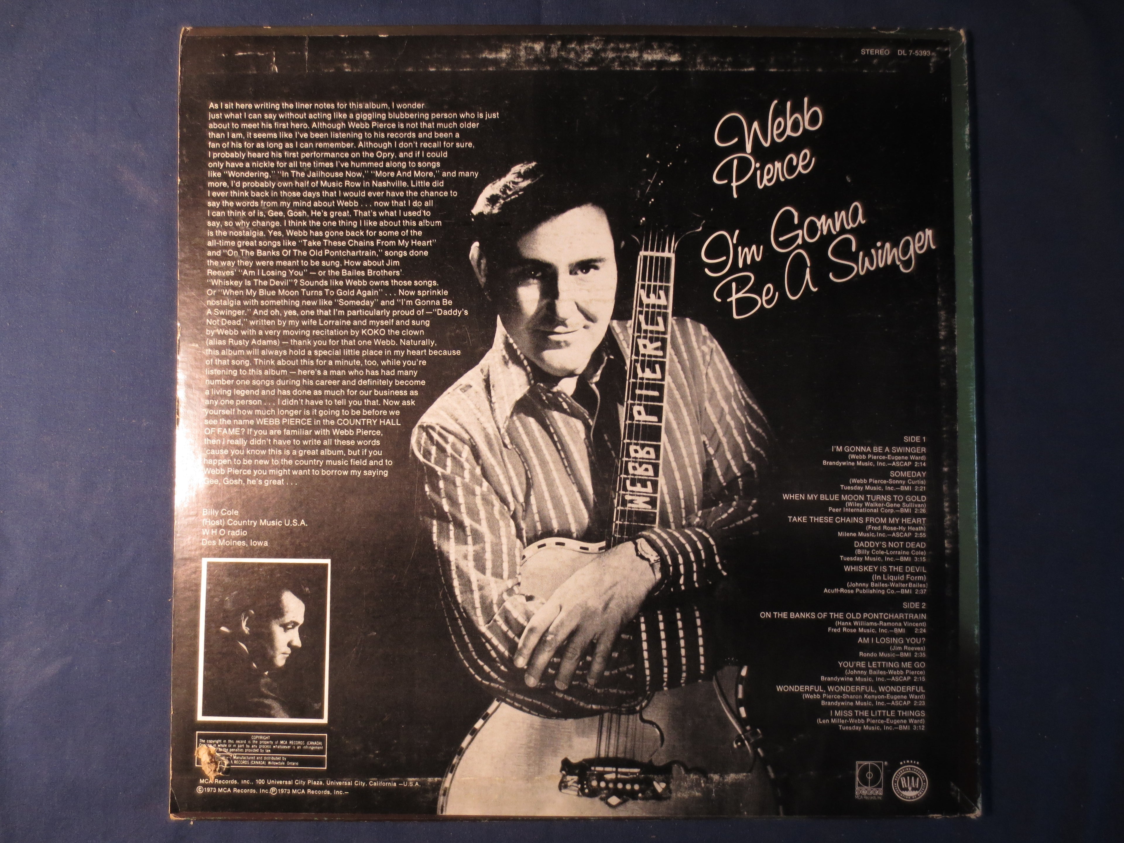 Webb Pierce – I'm Gonna Be a Swinger (1973) Vinyl LP
