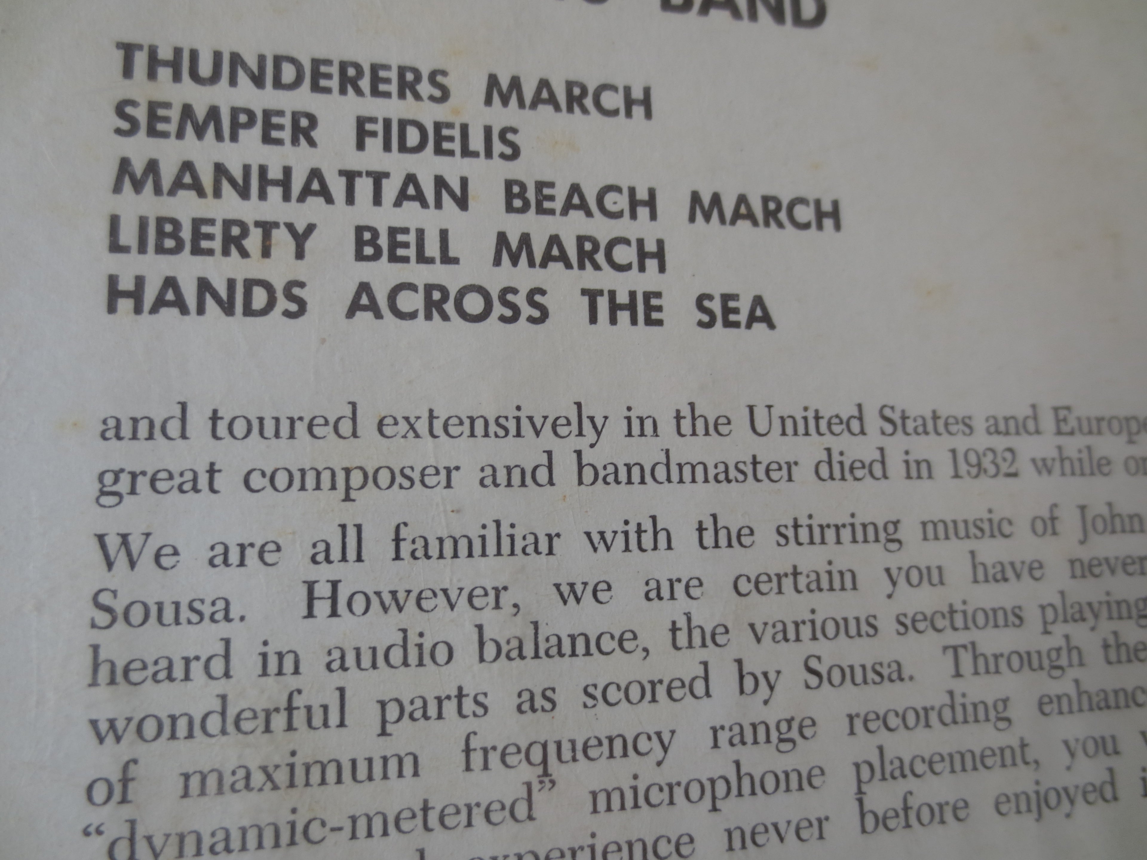 John Philip Sousa – Marching Along (1958) Vinyl LP