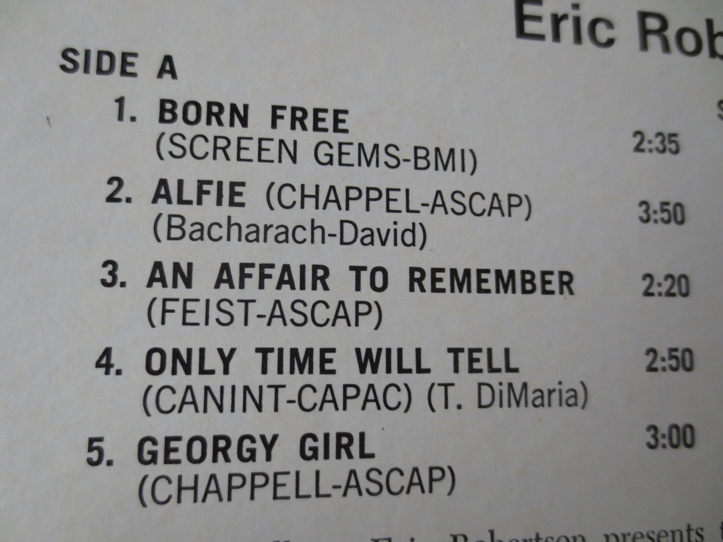 ERIC ROBERTSON, Born FREE, Piano Music, Piano Records, Piano Albums, Jazz Music, Jazz Albums, Jazz Records, 1967 Records
