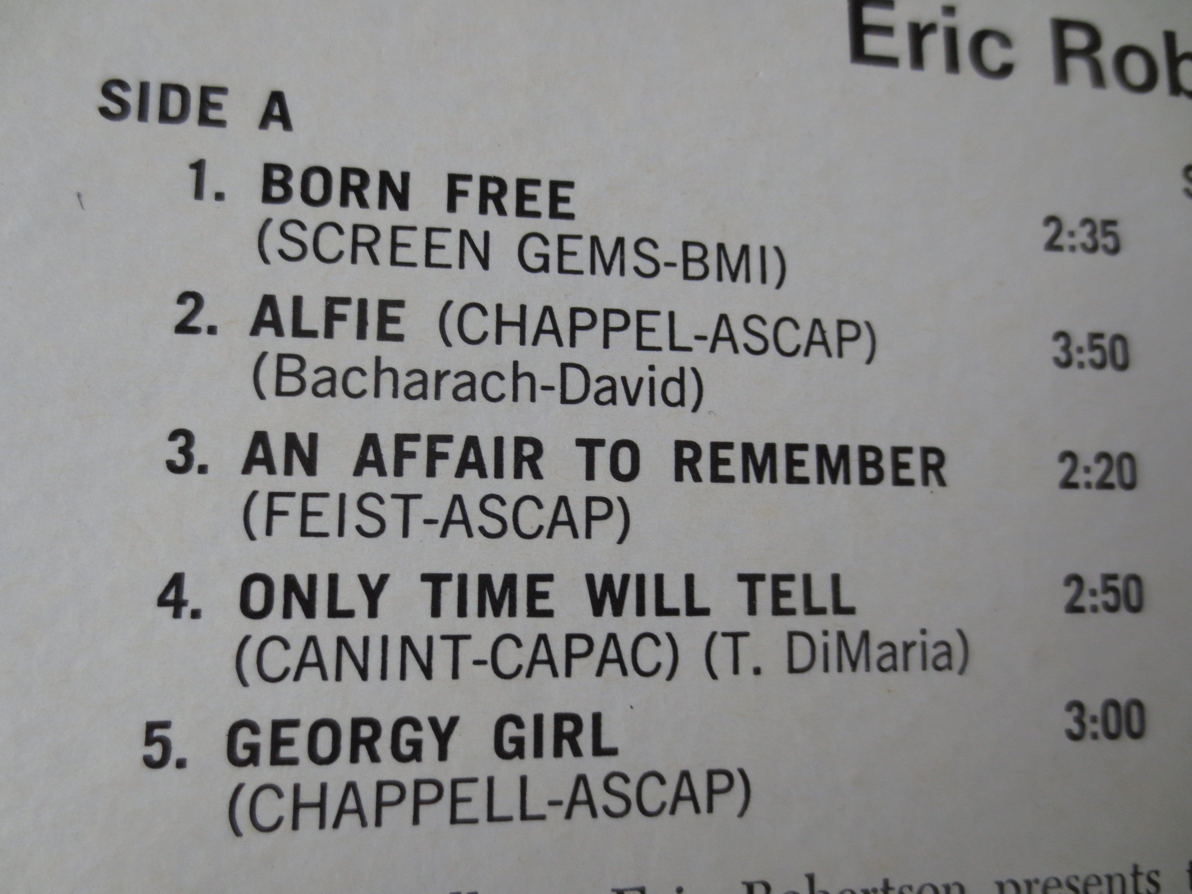 Eric Robertson – Born Free (1967) [Vinyl LP]