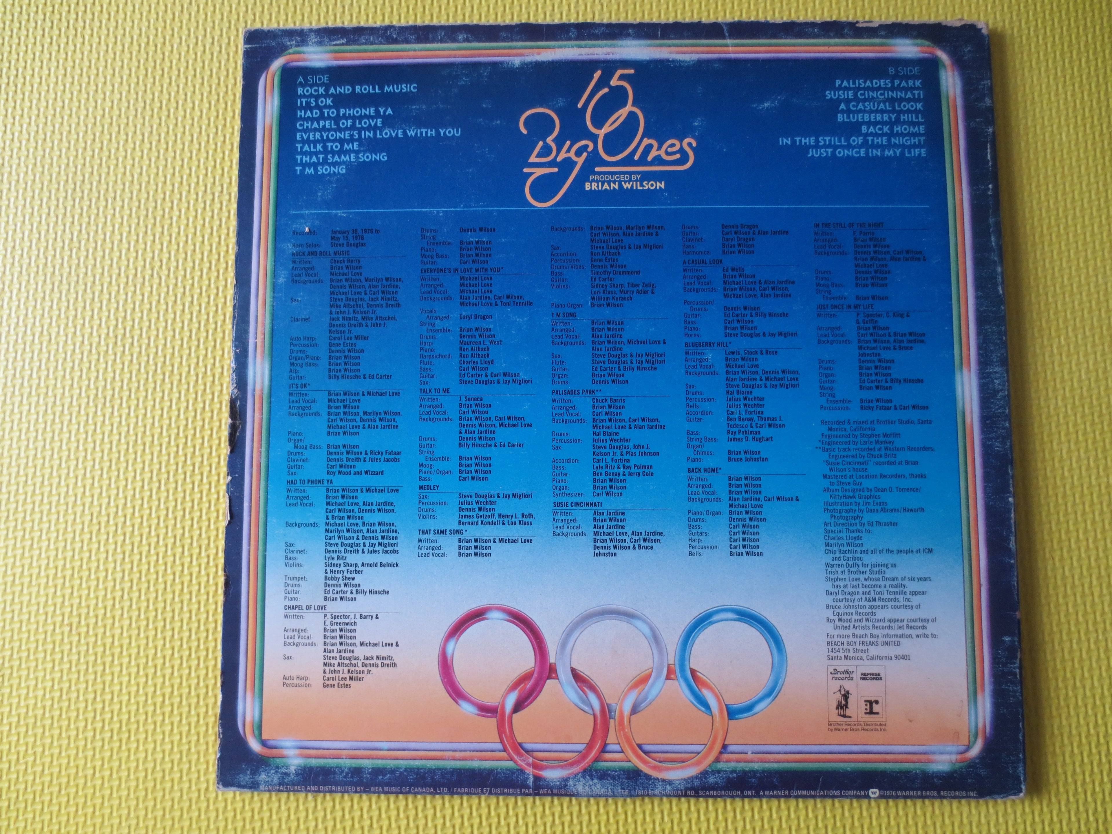 The Beach Boys – 15 Big Ones (1976) Vinyl LP