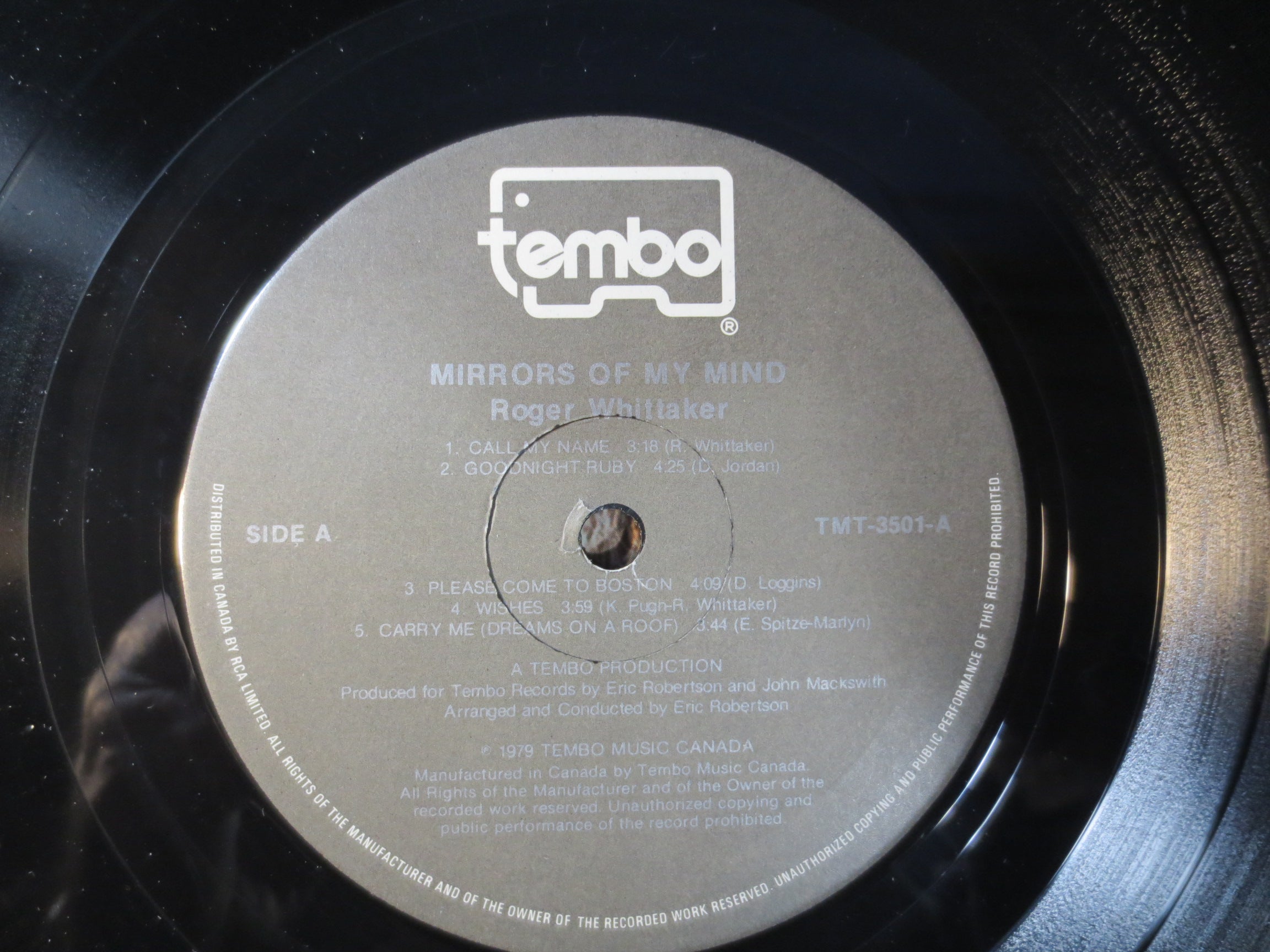 Roger Whittaker – Mirrors of My Mind (1979) Vinyl LP