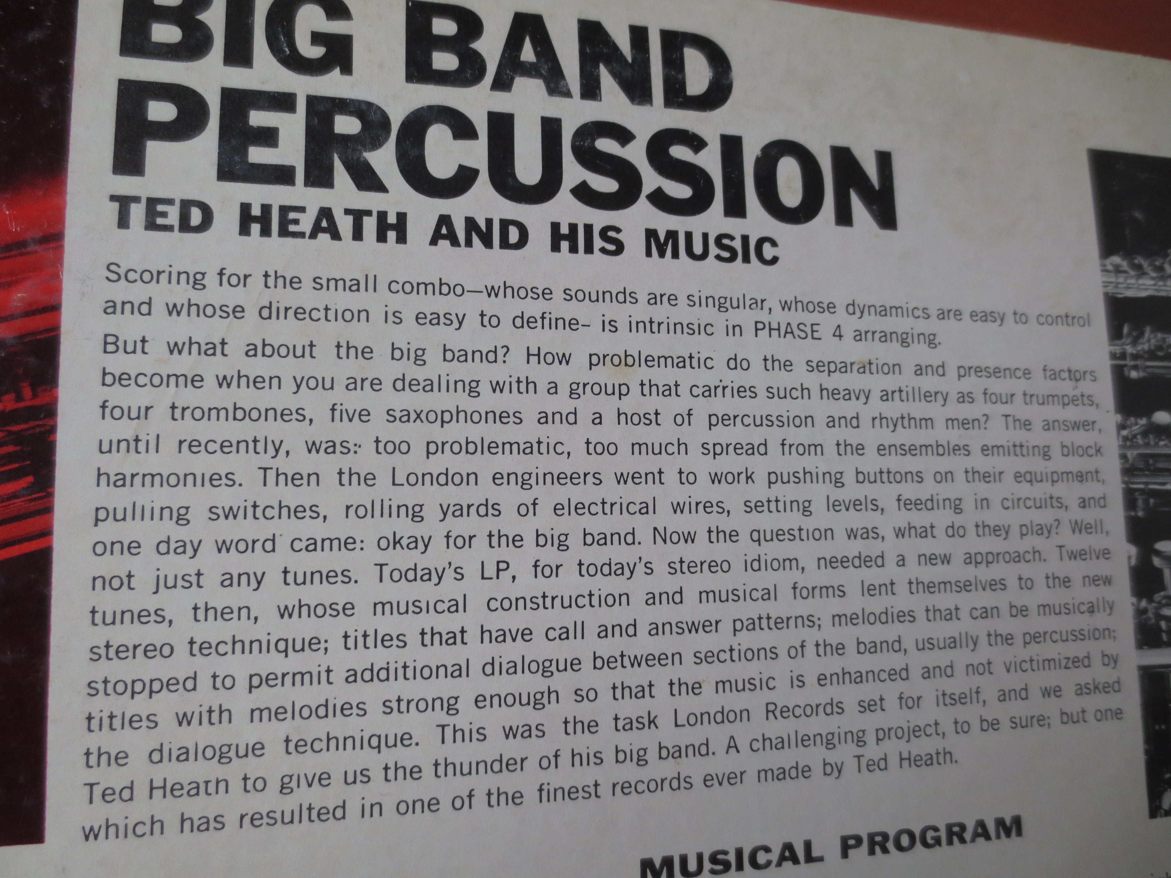 Ted Heath – Big Band Percussion (1961) Vinyl LP
