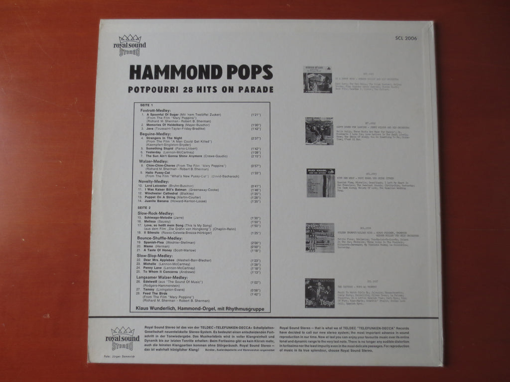Hammond Pops Orchestra – Hammond Pops (1967) Vinyl LP