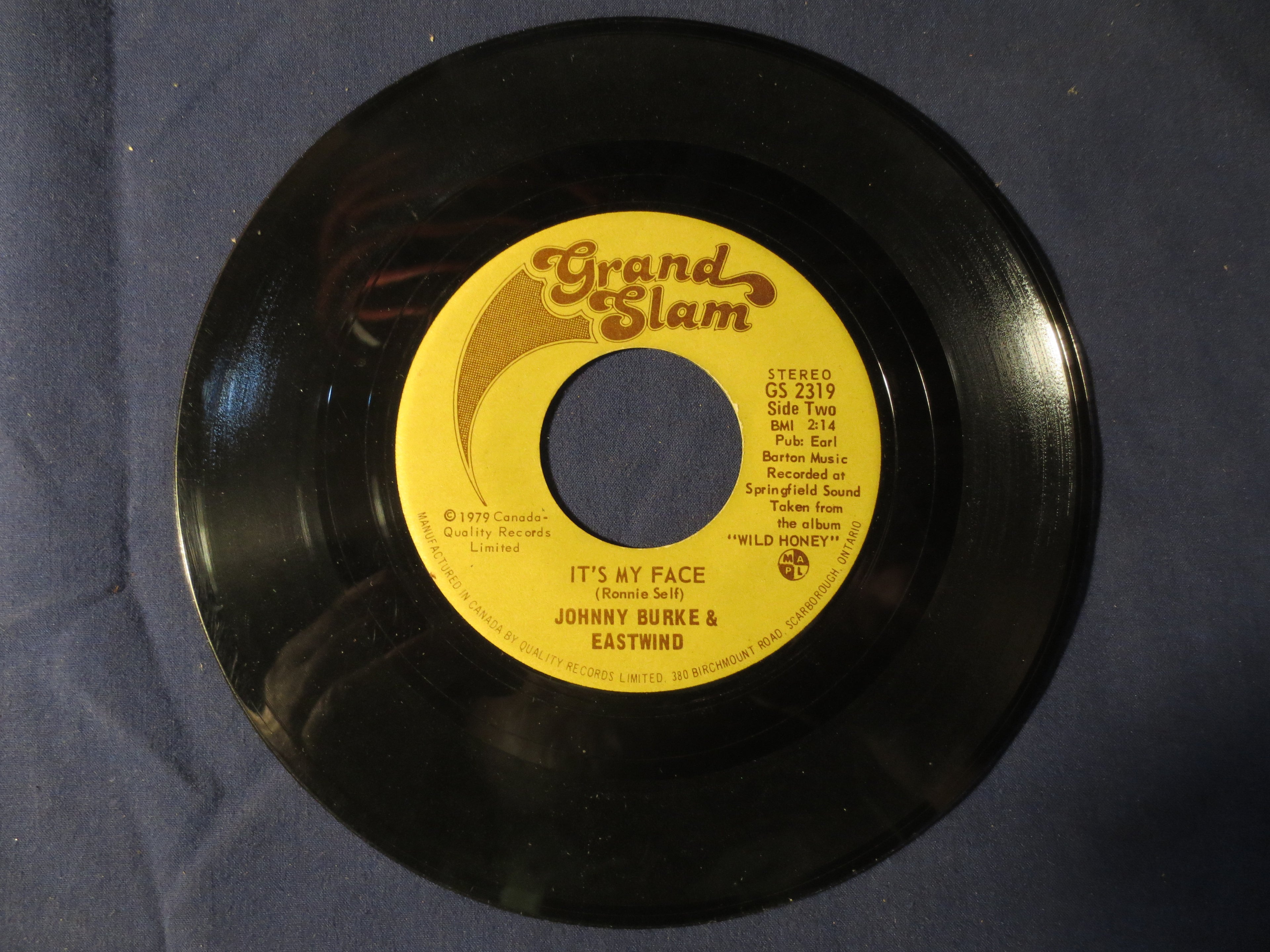 Johnny Burke & Eastwind – It's My Face (1979) 45 RPM Single