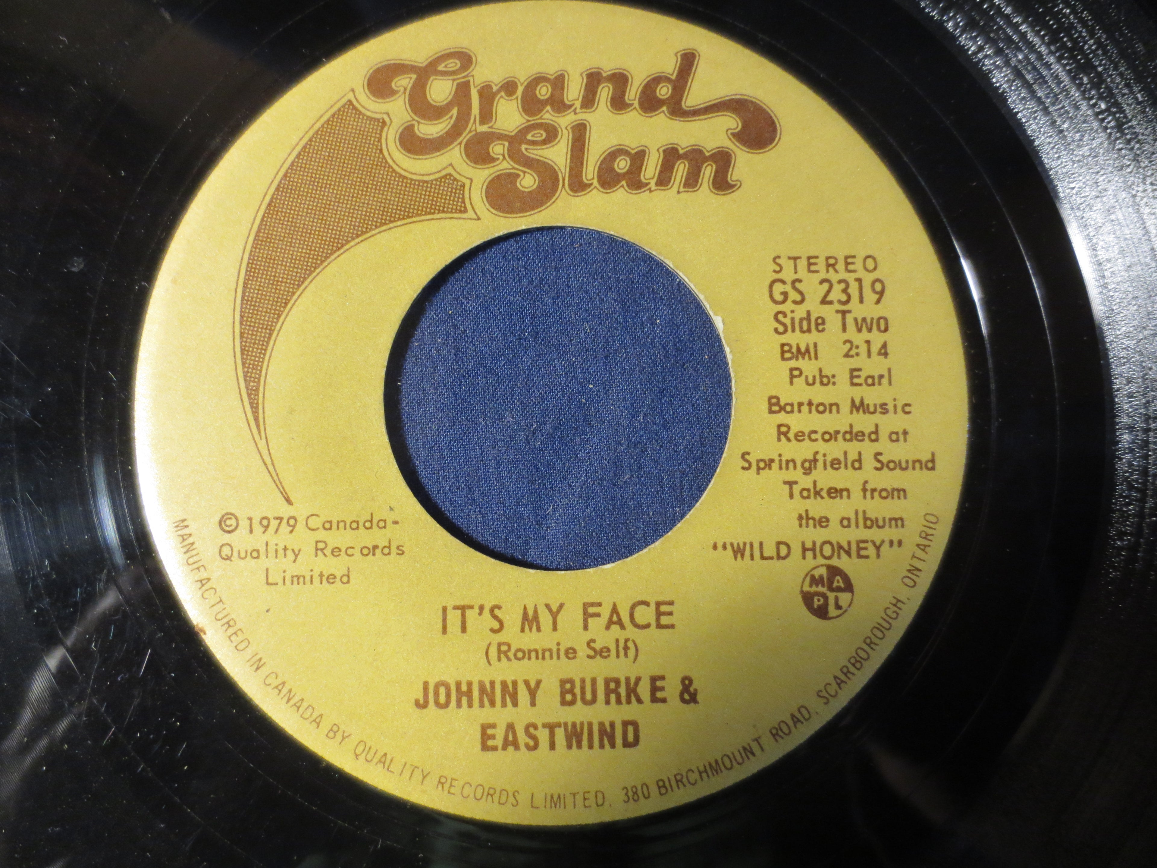 Johnny Burke & Eastwind – It's My Face (1979) 45 RPM Single