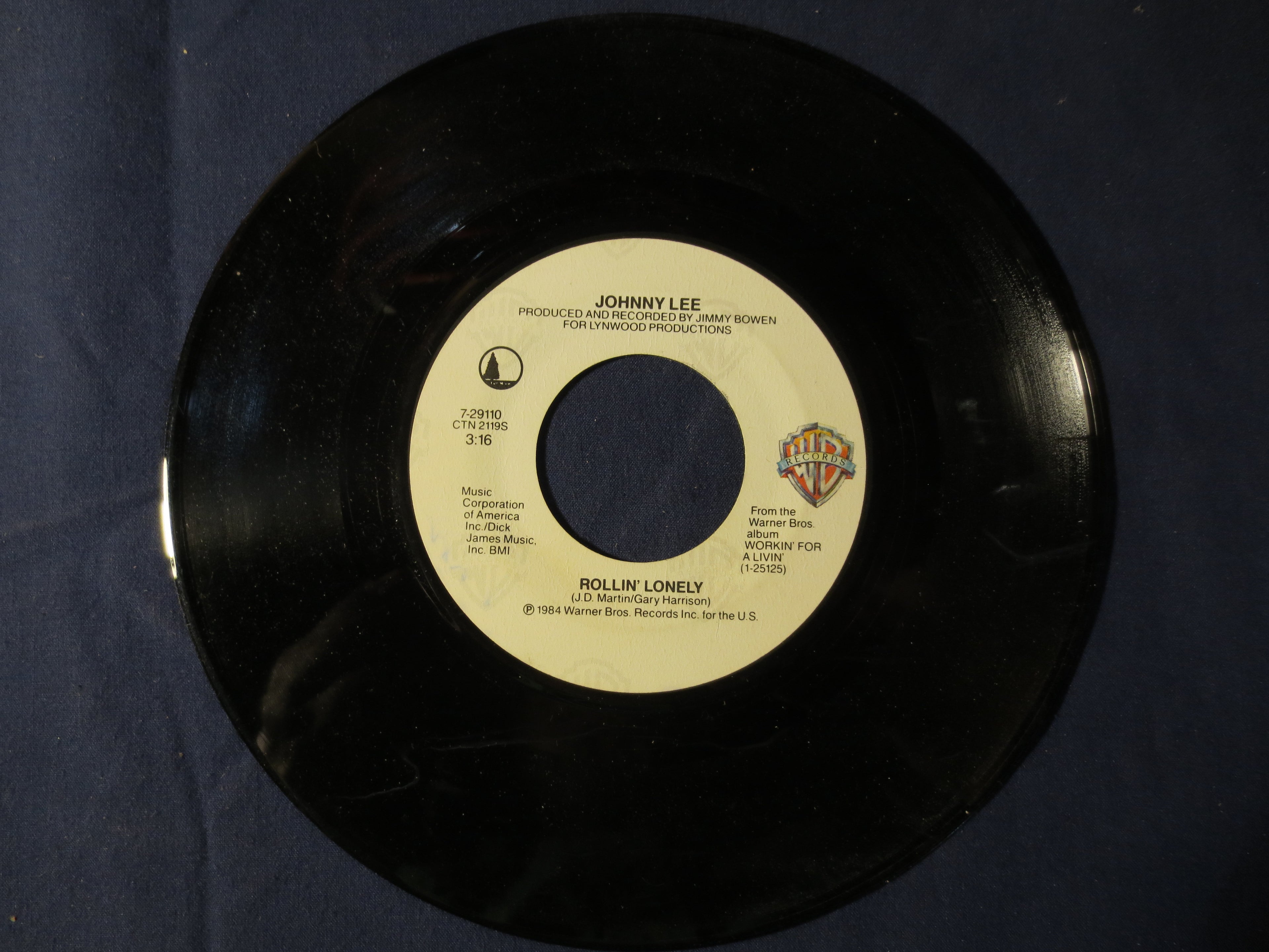 Johnny Lee – Rock It Billy (1984) 45 RPM Single