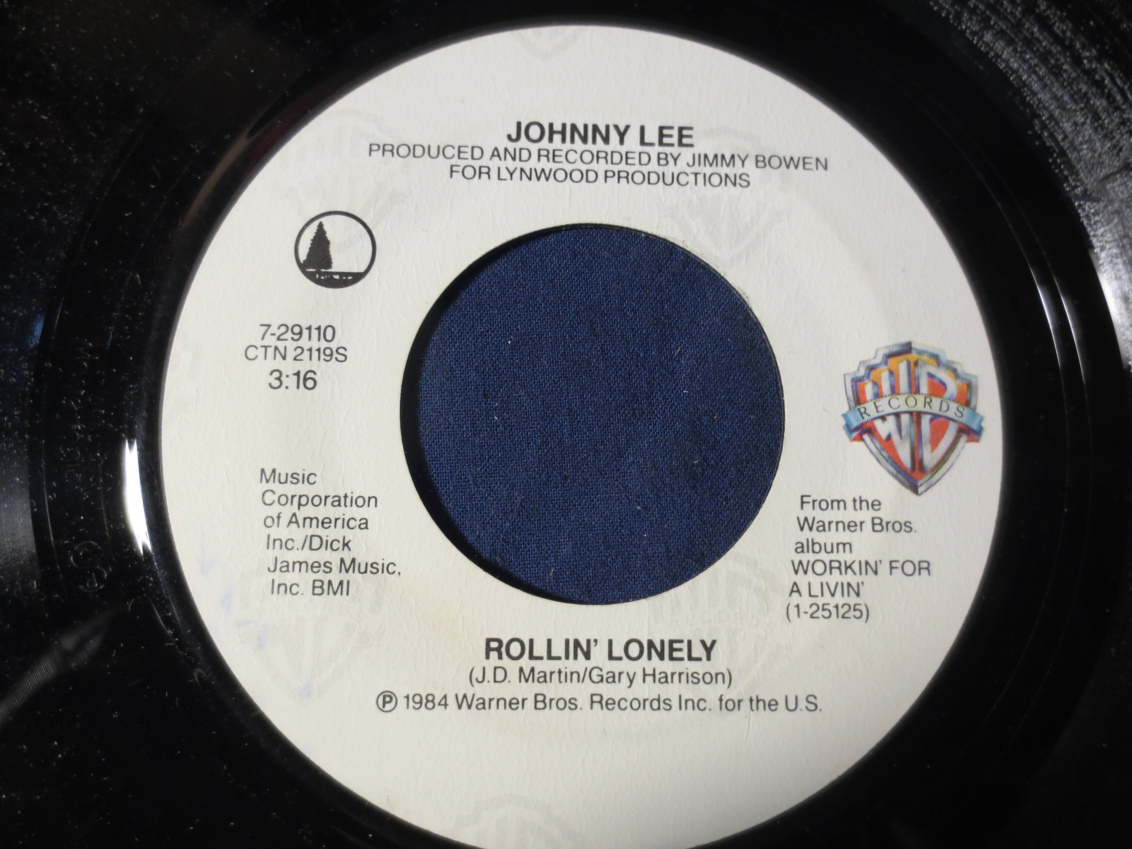Johnny Lee – Rock It Billy (1984) 45 RPM Single