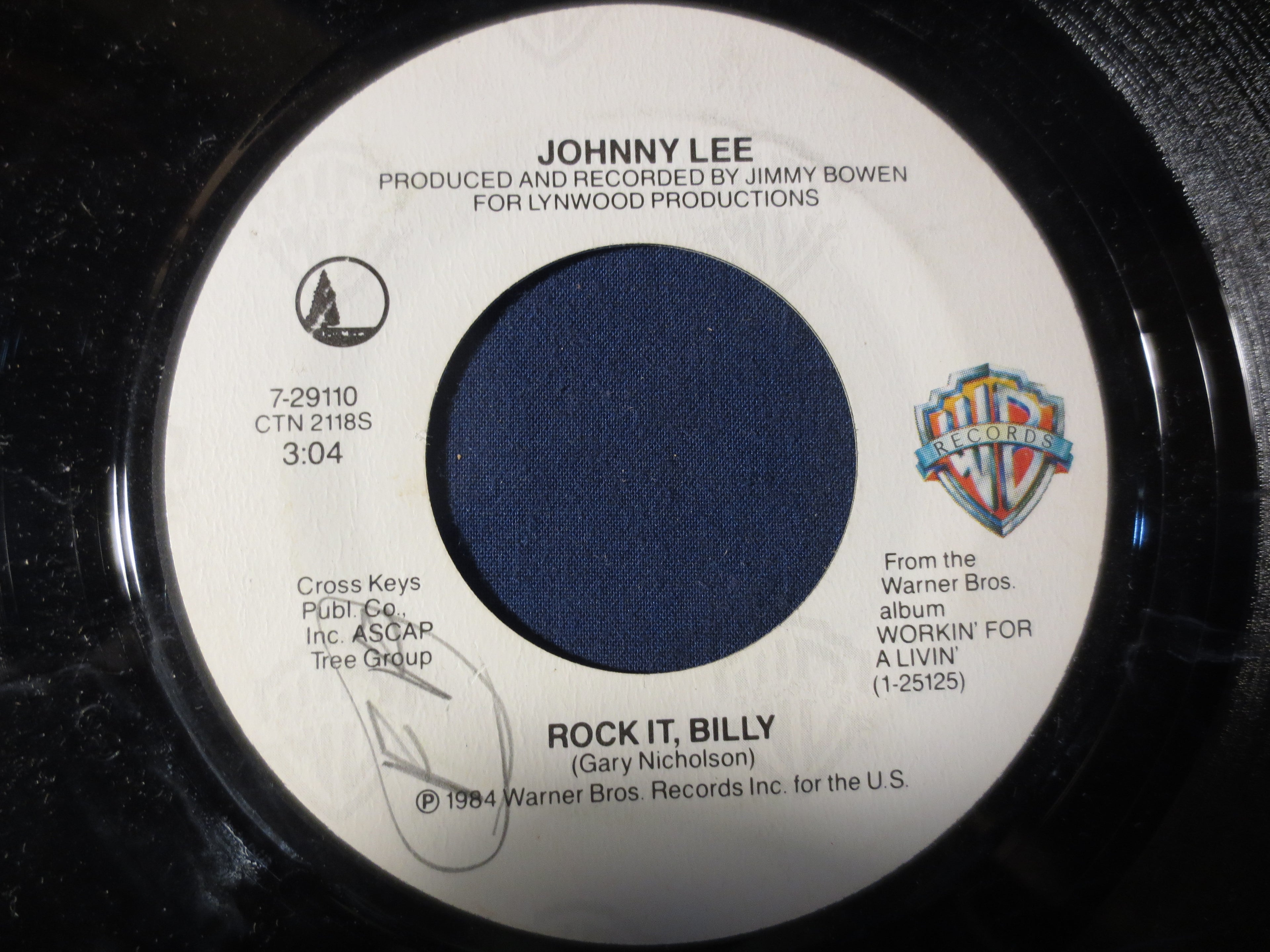 Johnny Lee – Rock It Billy (1984) 45 RPM Single