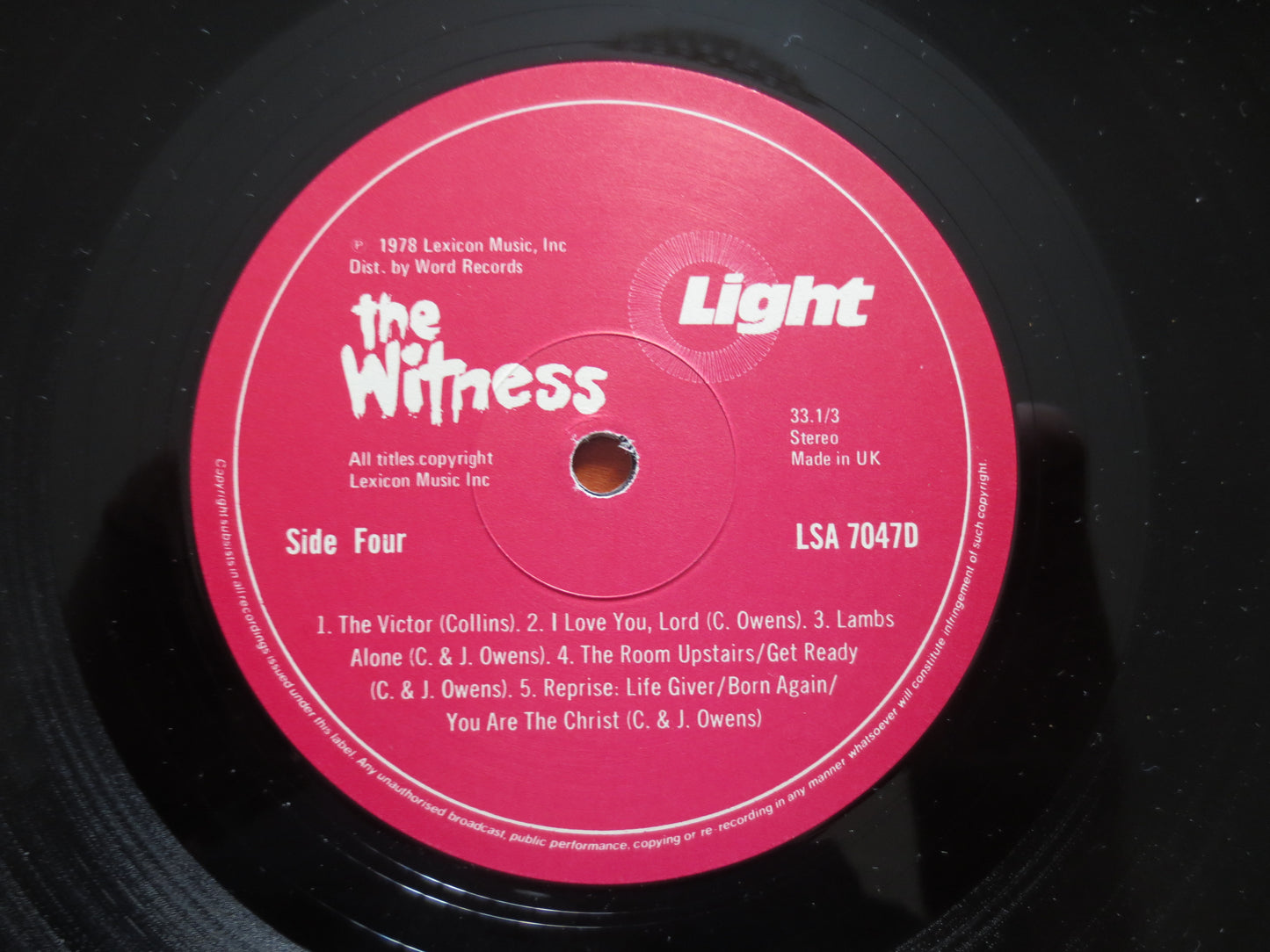 BARRY McGUIRE, The WITNESS, Soundtrack Album, Folk Record, Vintage Vinyl, Record Vinyl, Records, Vinyl Record, 1978 Records