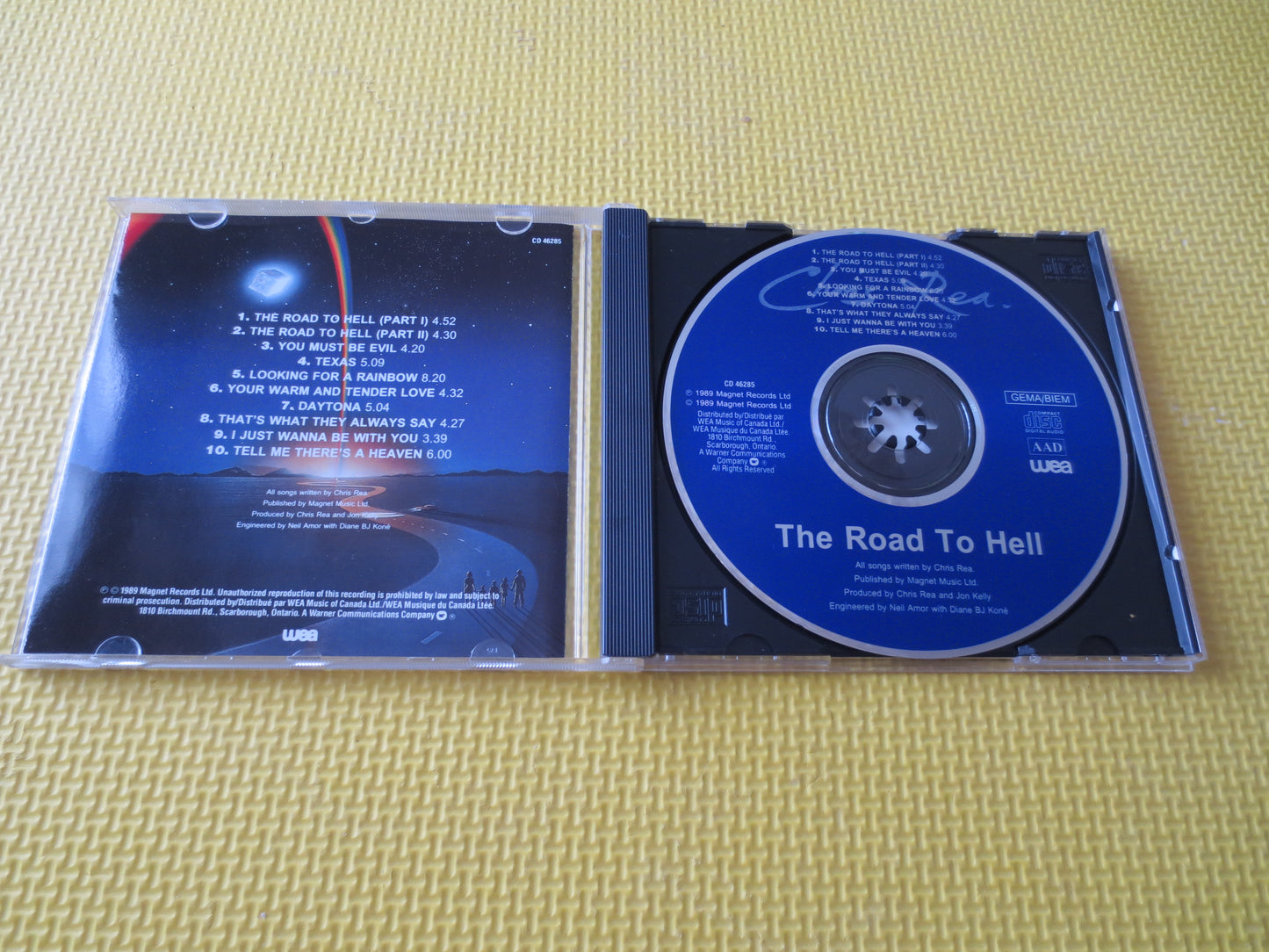 CHRIS REA, The ROAD To Hell, Chris Rea Cd, Chris Rea Lp, Rock Album, Classic Rock Cd, Classic Rock Cds, cds, 1989 Compact Disc