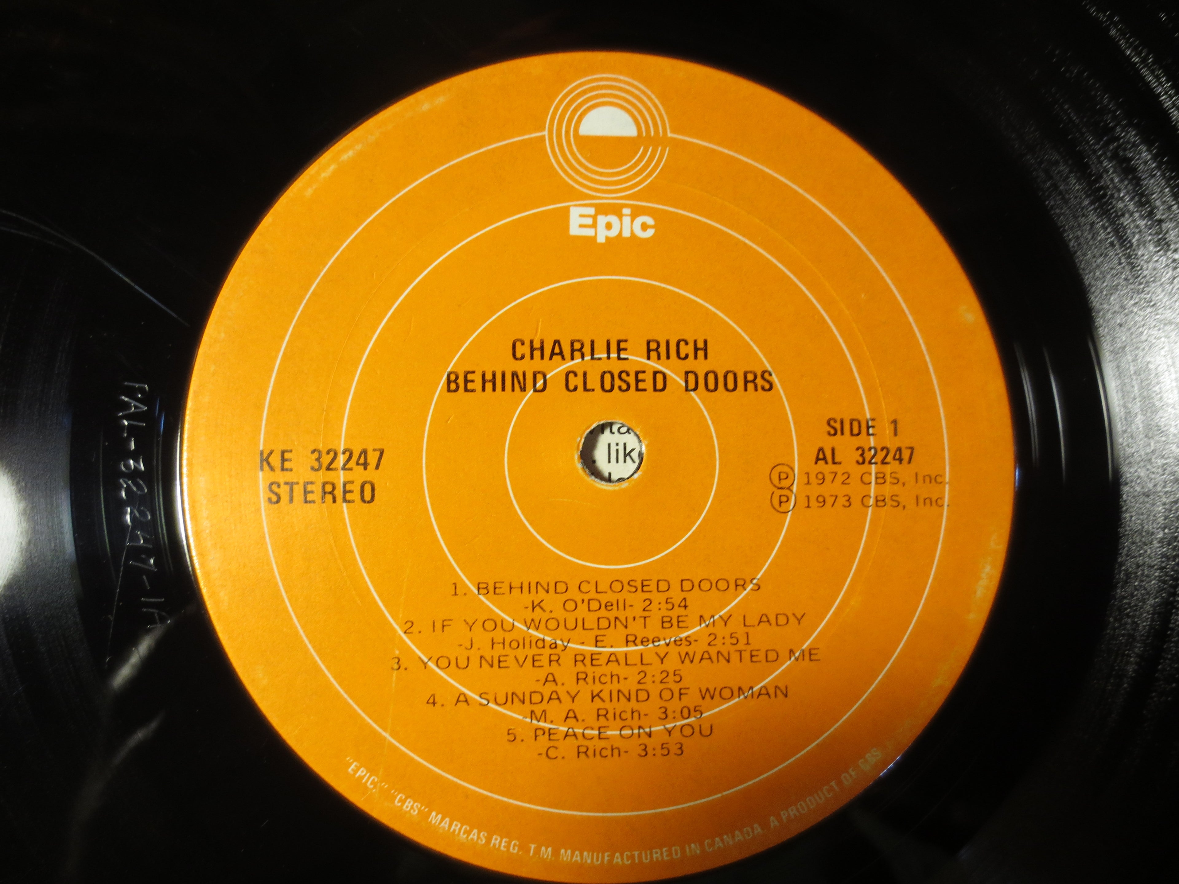 Charlie Rich – Behind Closed Doors (1973) Vinyl LP
