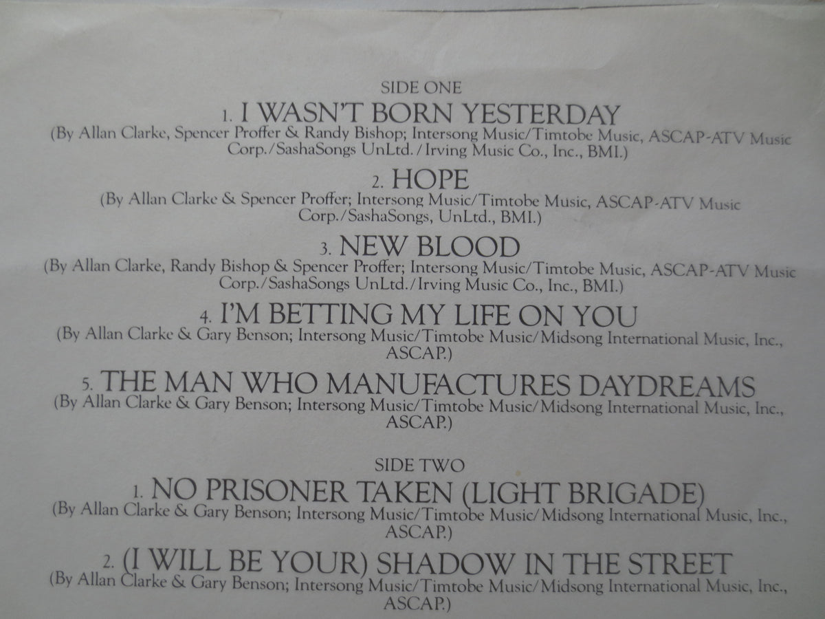 Allan Clarke – I Wasn't Born Yesterday (1978) Vinyl LP
