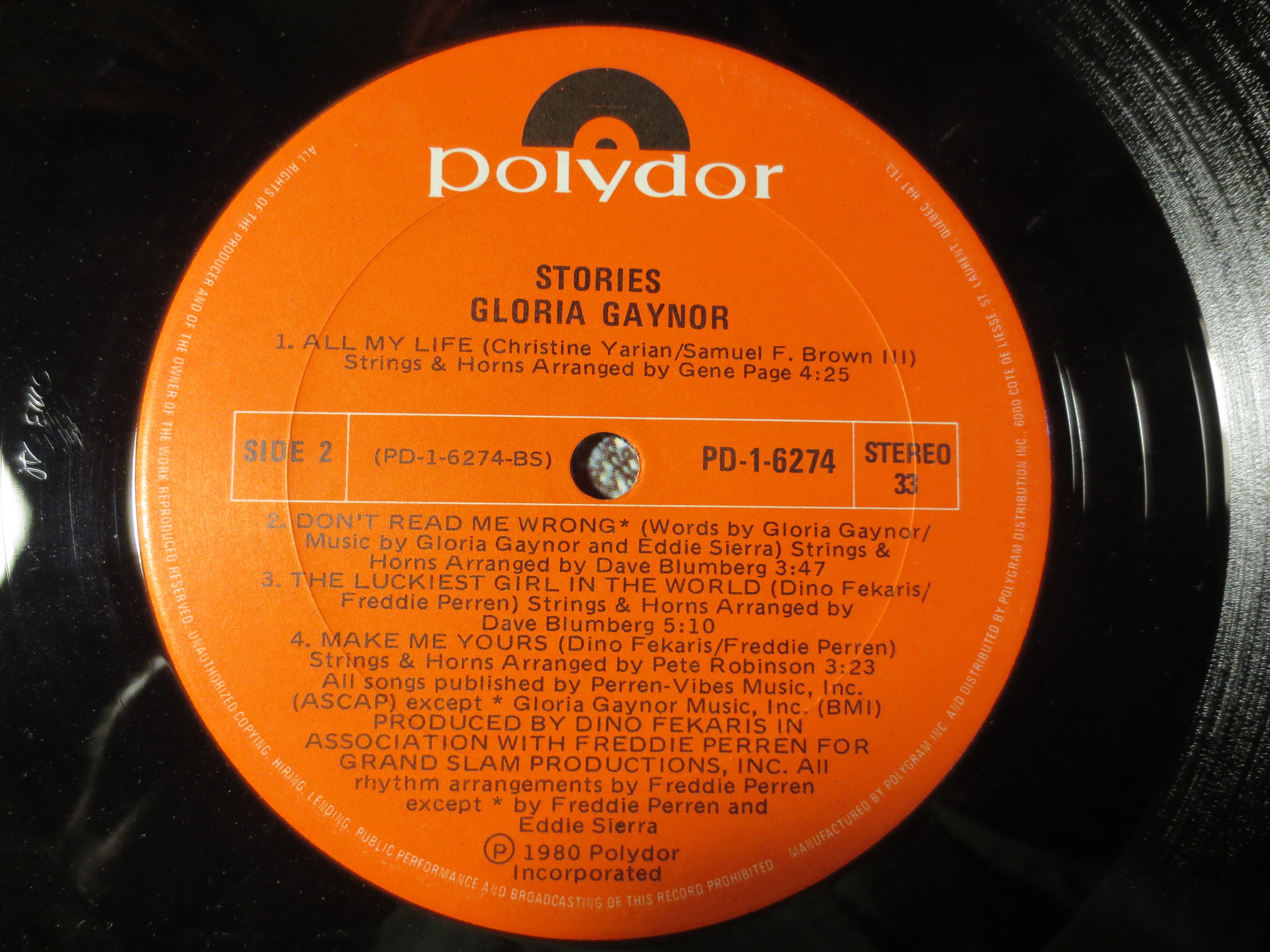 Gloria Gaynor – Stories (1980) Vinyl LP