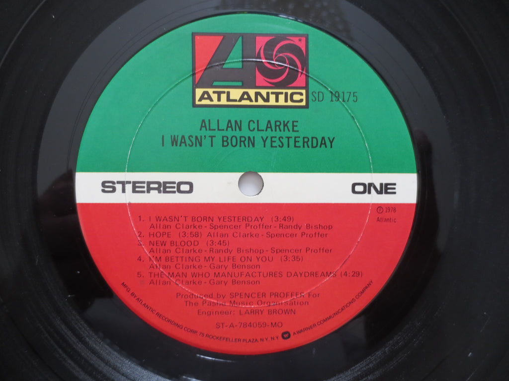 Allan Clarke – I Wasn't Born Yesterday (1978) Vinyl LP