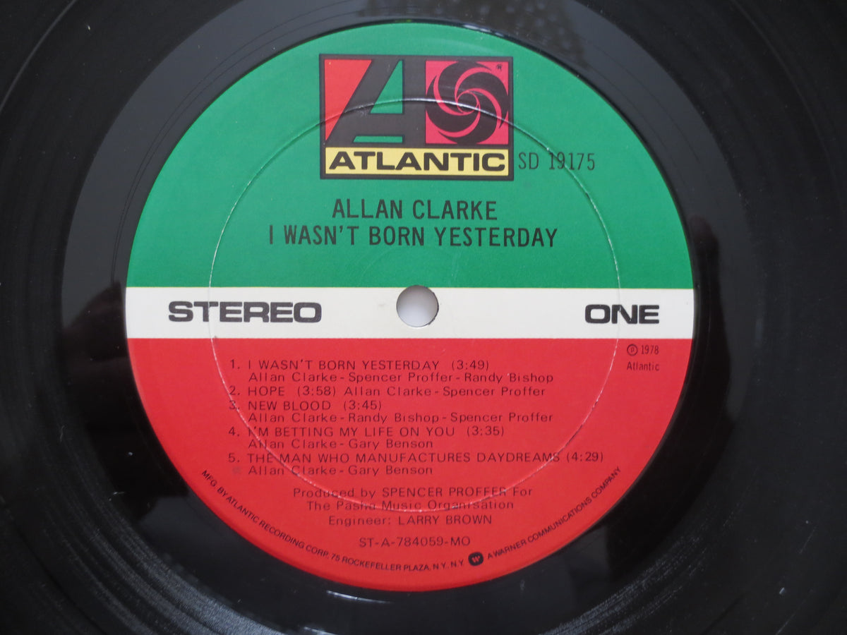 Allan Clarke – I Wasn't Born Yesterday (1978) Vinyl LP