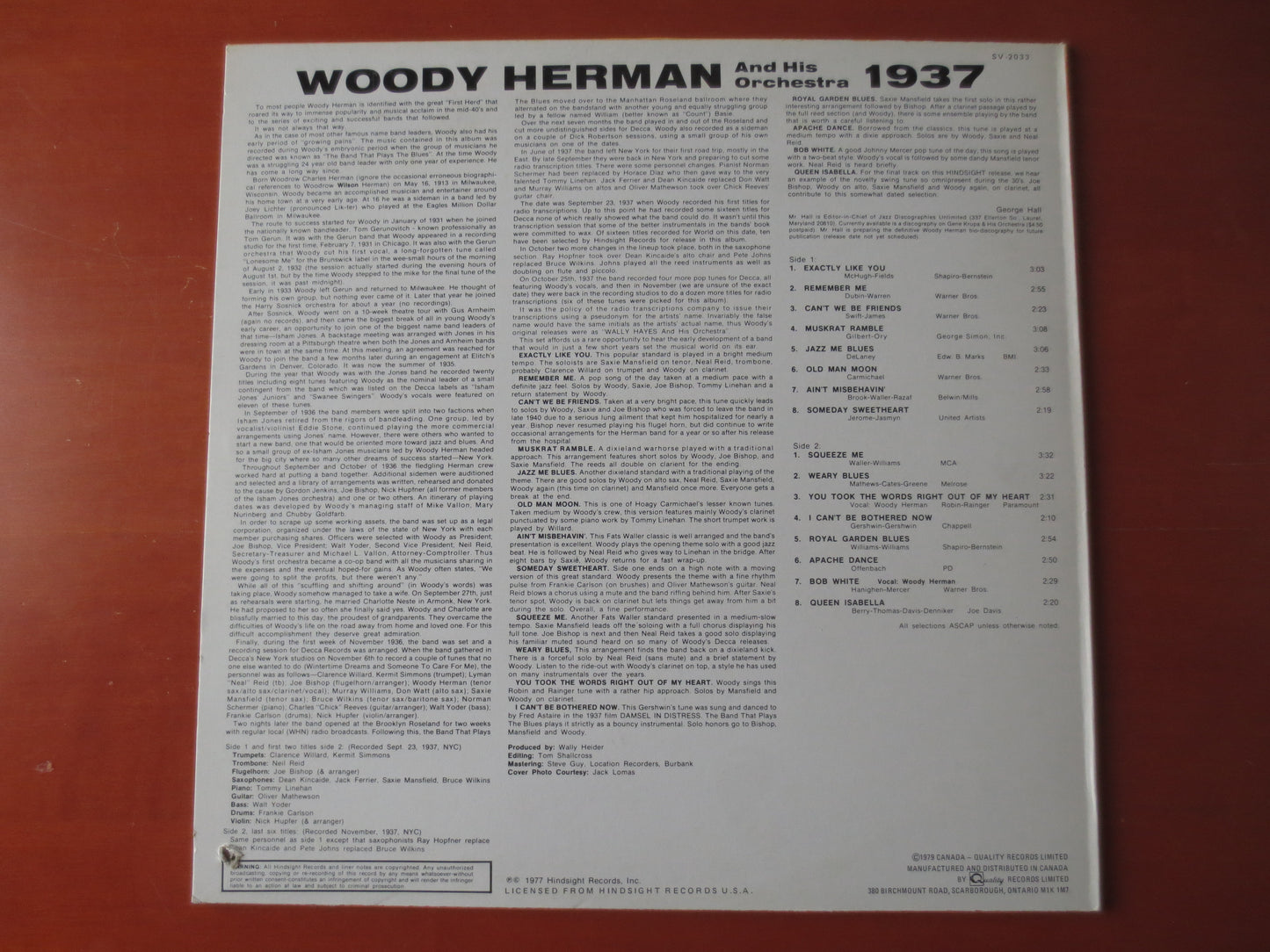 WOODY HERMAN, The UNCOLLECTED, Woody Herman Records, Big Band Records, Vintage Vinyl, Swing Records, Vinyl, 1979 Records