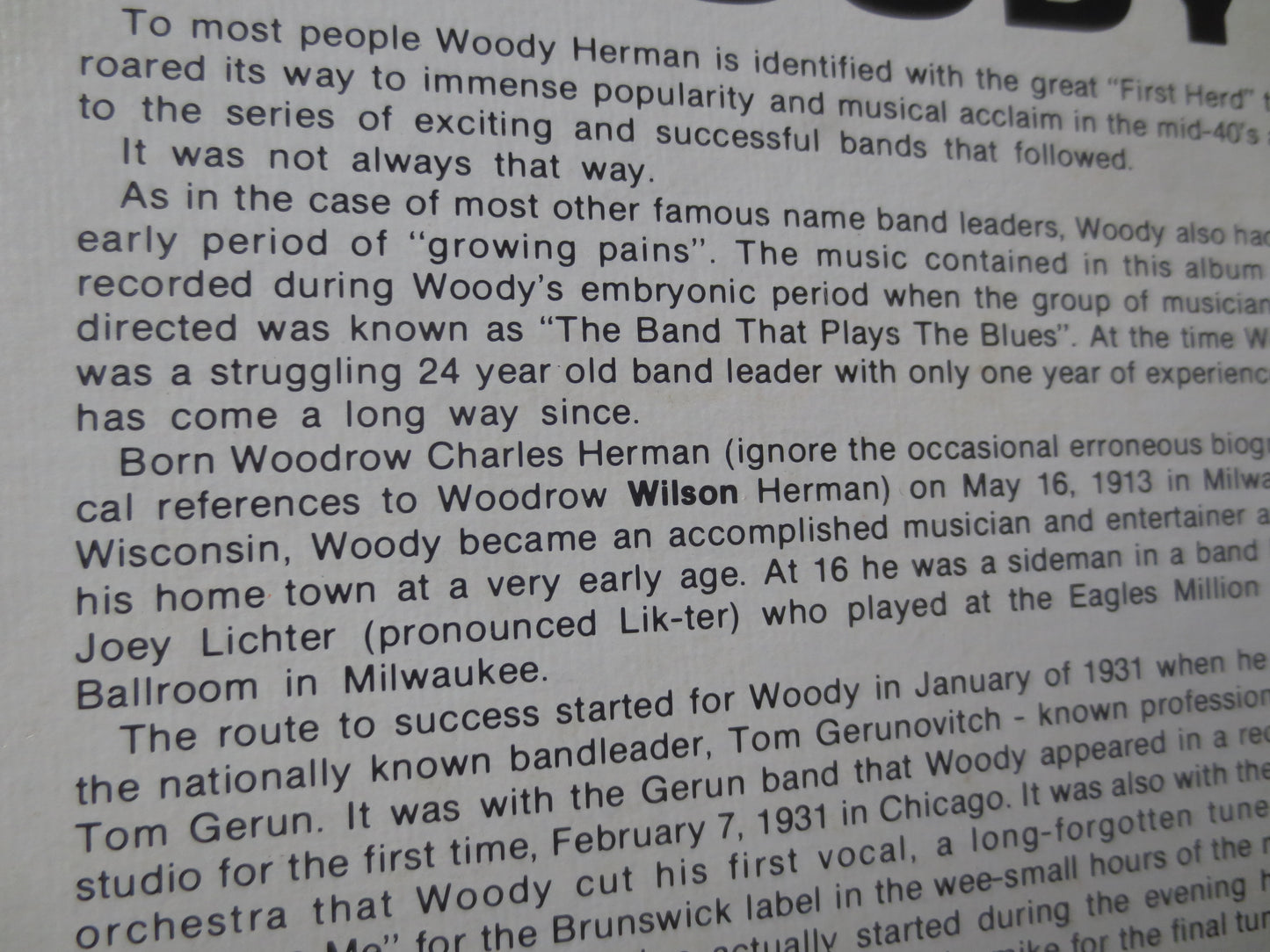 WOODY HERMAN, The UNCOLLECTED, Woody Herman Records, Big Band Records, Vintage Vinyl, Swing Records, Vinyl, 1979 Records