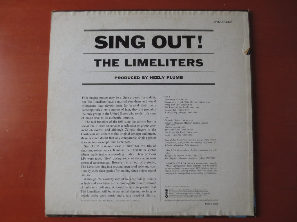 The Limeliters – Sing Out! (1962) Vinyl LP