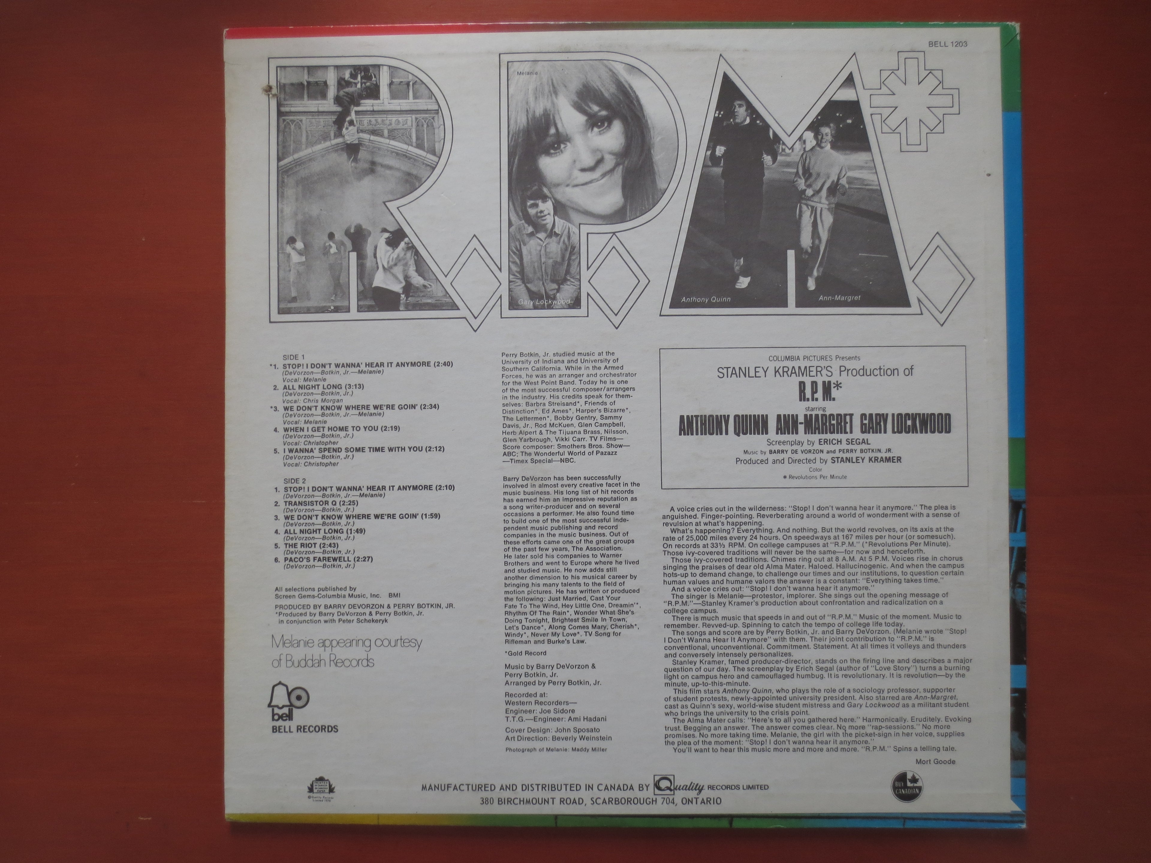 Melanie – RPM (1970) Original Soundtrack Vinyl LP