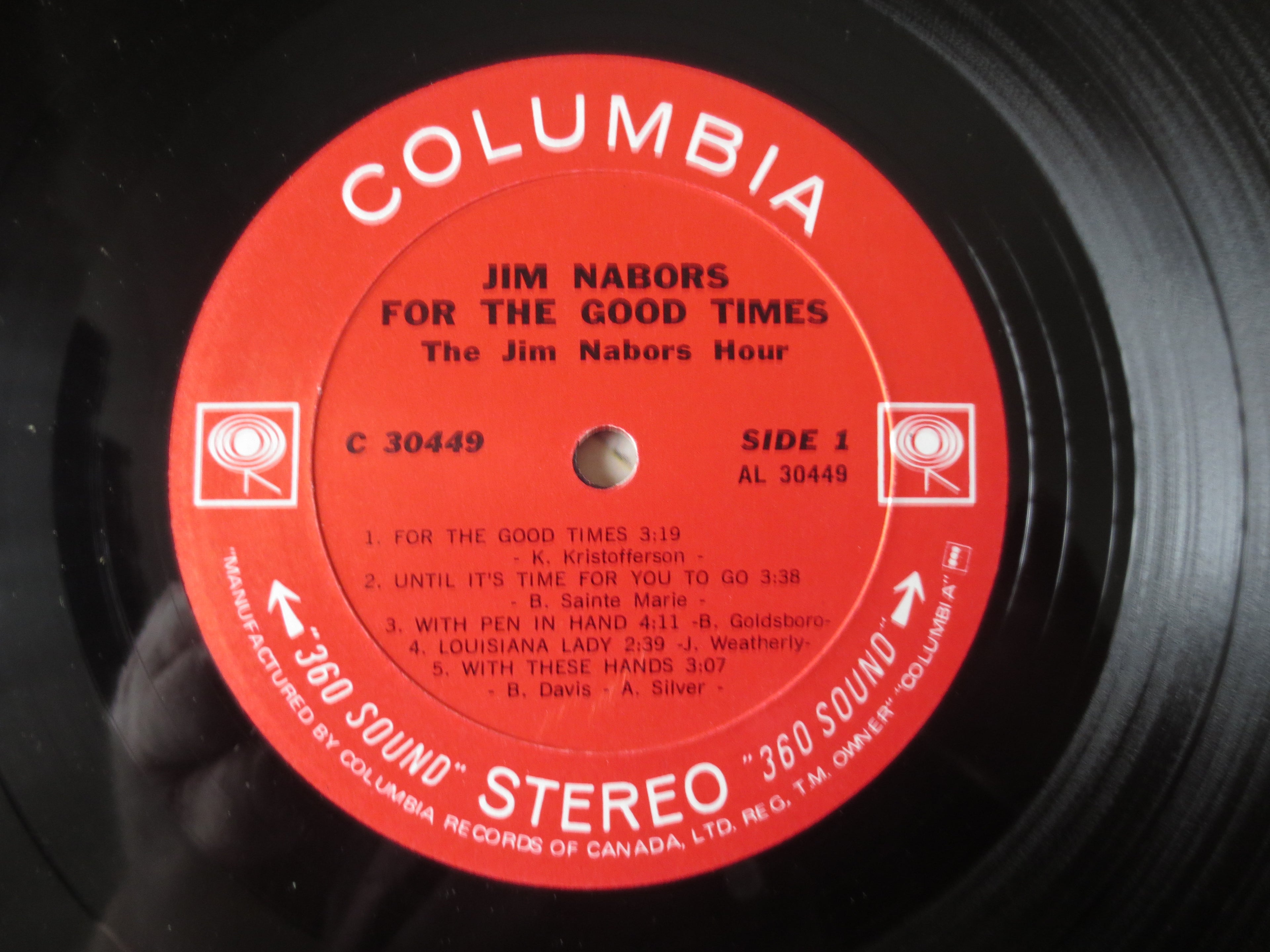 Jim Nabors – For the Good Times (1971) Vinyl LP