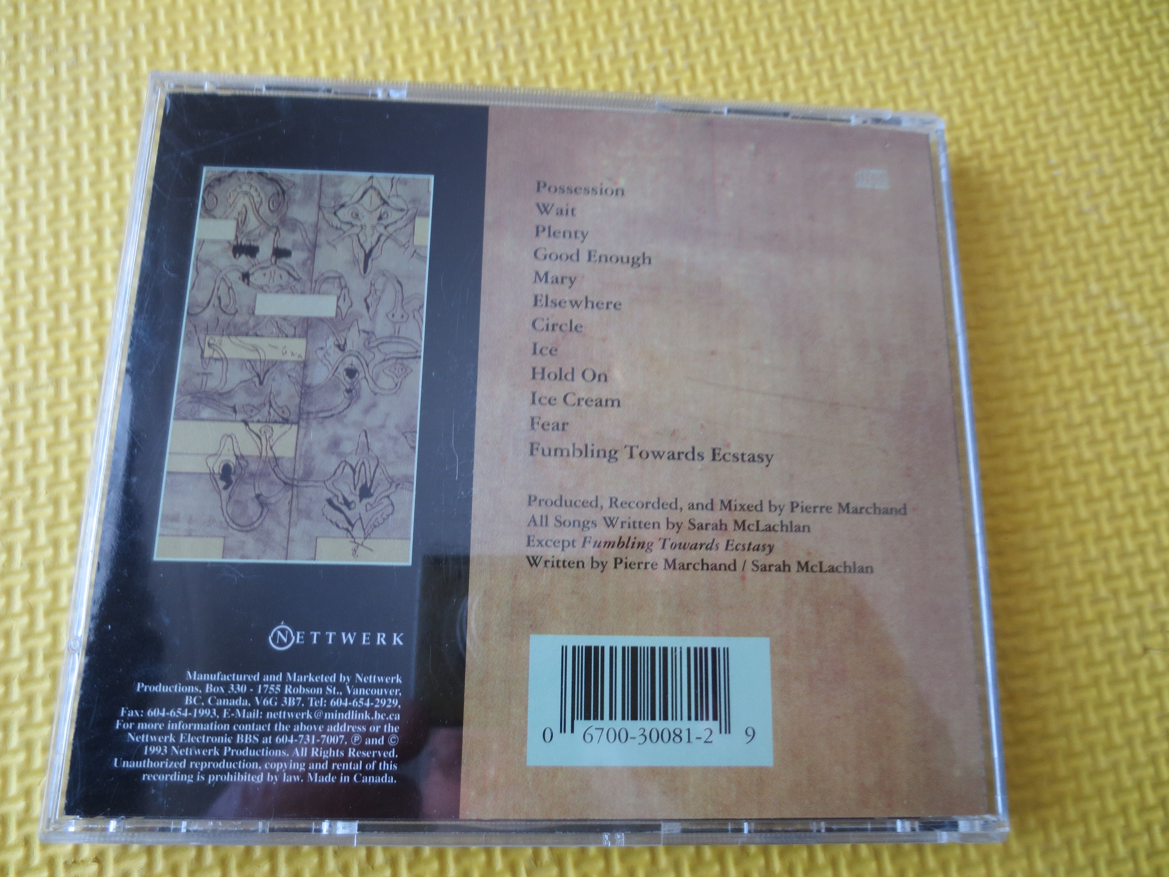 Sarah McLachlan – Fumbling Towards Ecstasy (1993) CD