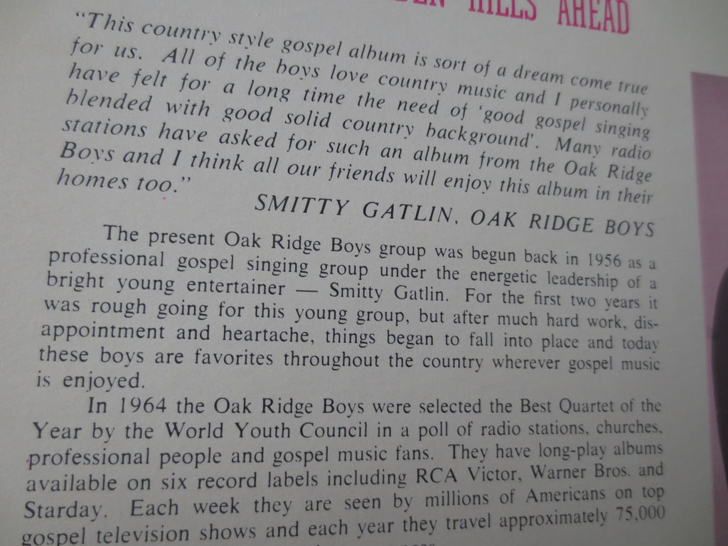 The Oak Ridge Boys – The Sensational Oak Ridge Boys (1965) Vinyl LP