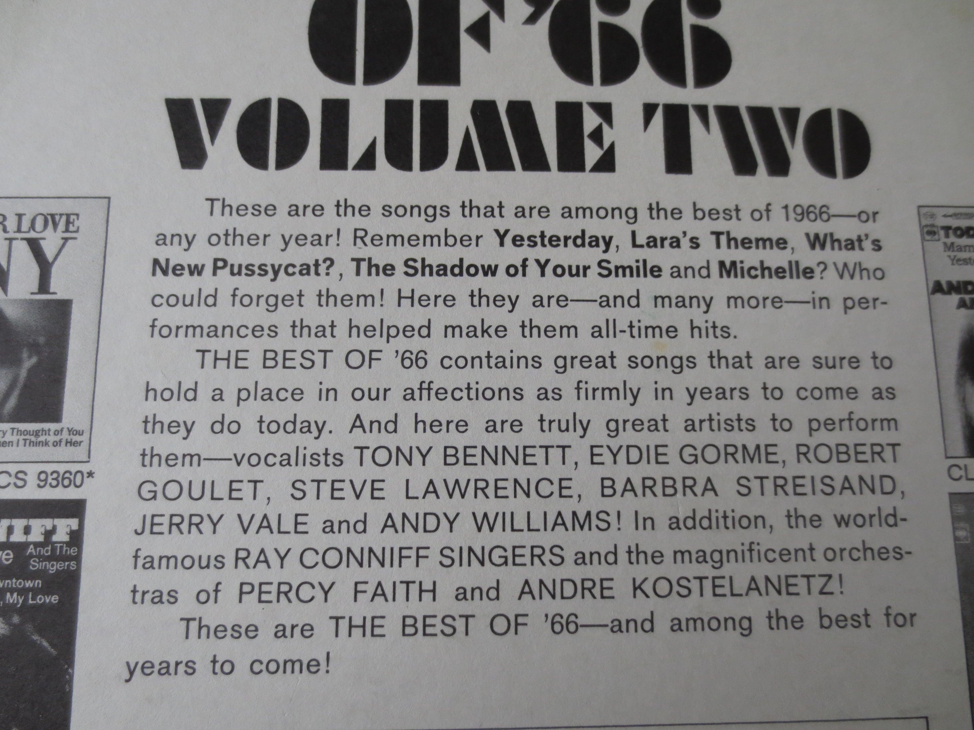 The Best of '66 Volume Two (1967) Vinyl LP